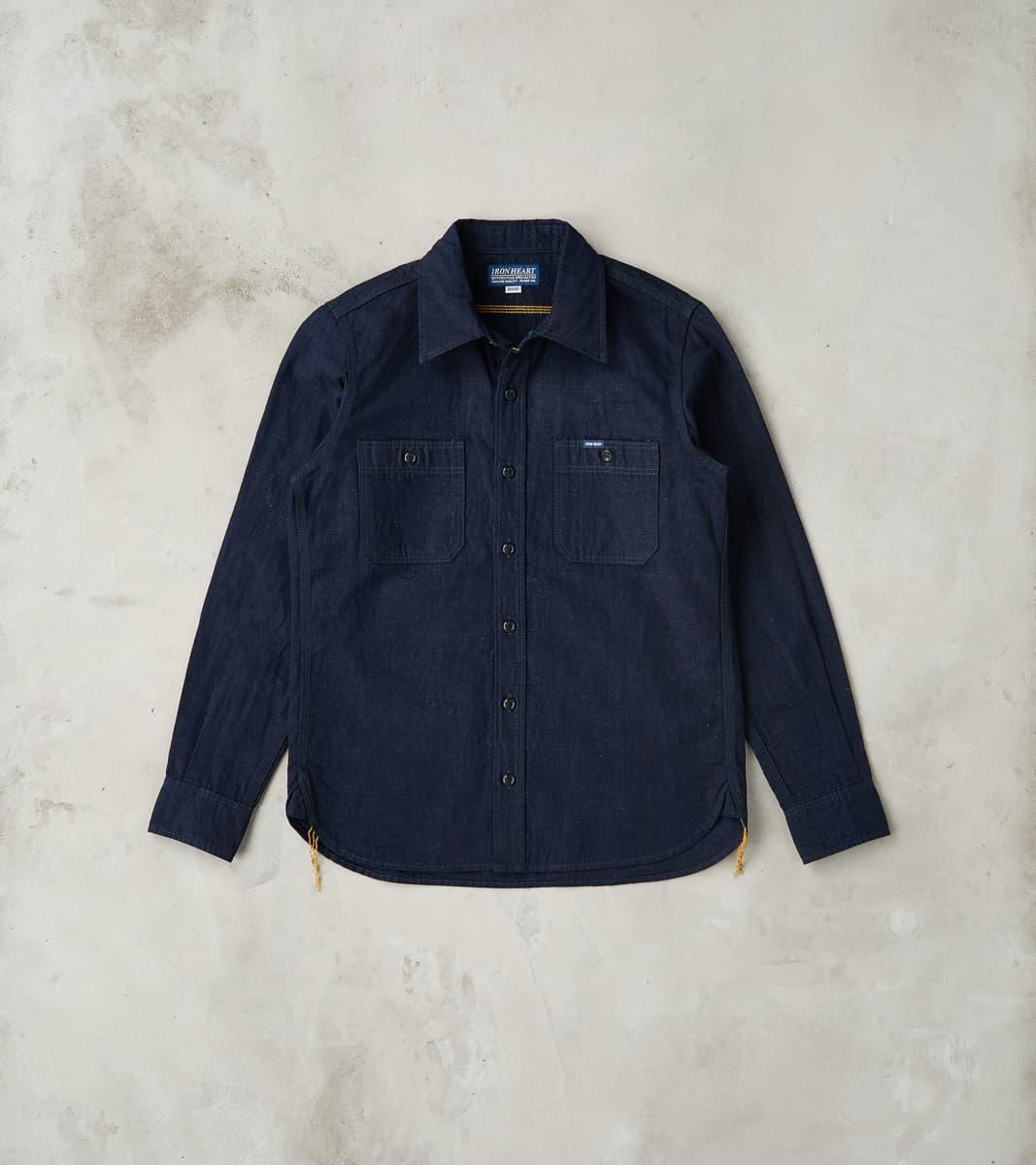 443-IND - Work Shirt - 7oz Indigo Cotton Linen Chambray