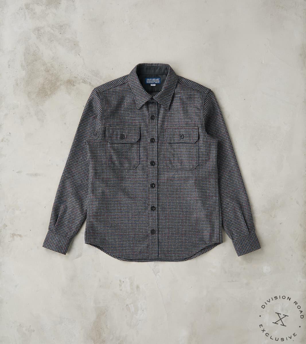 DR 434-PPT - CPO Shirt - Fox Brothers® Wool Antique Pewter Puppytooth Twill Flannel