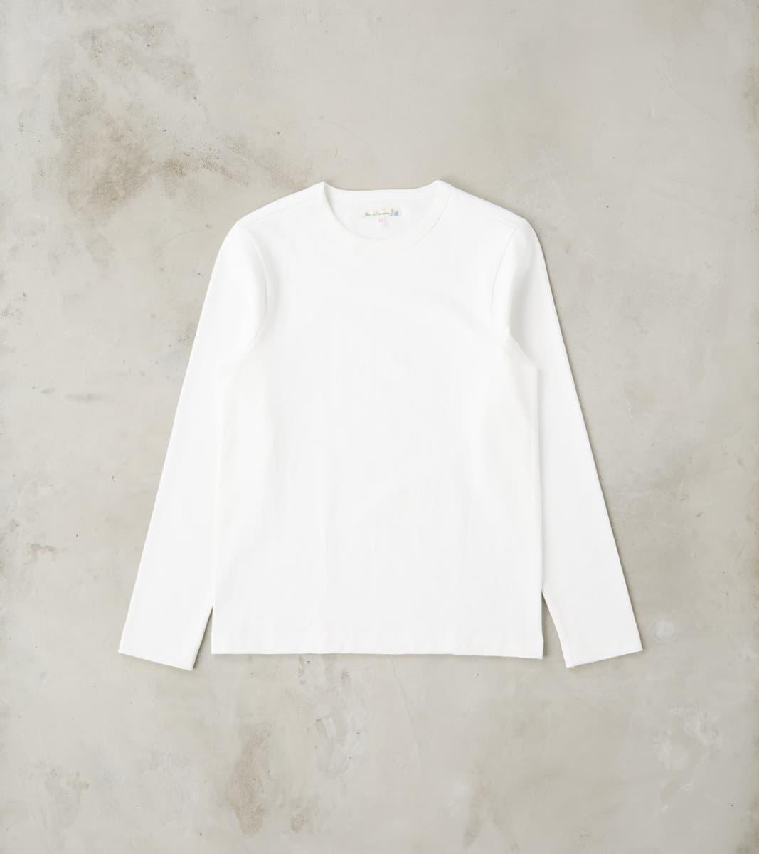 S218 Good Originals - 10.7oz Loopwheeled 2-Thread Heavyweight Longsleeve - 01 White