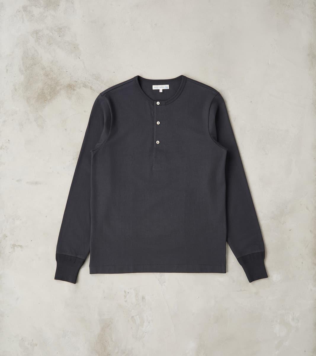 2M06 Good Originals - 6.8oz Vintage Machine 2-Thread Henley - 98 Charcoal