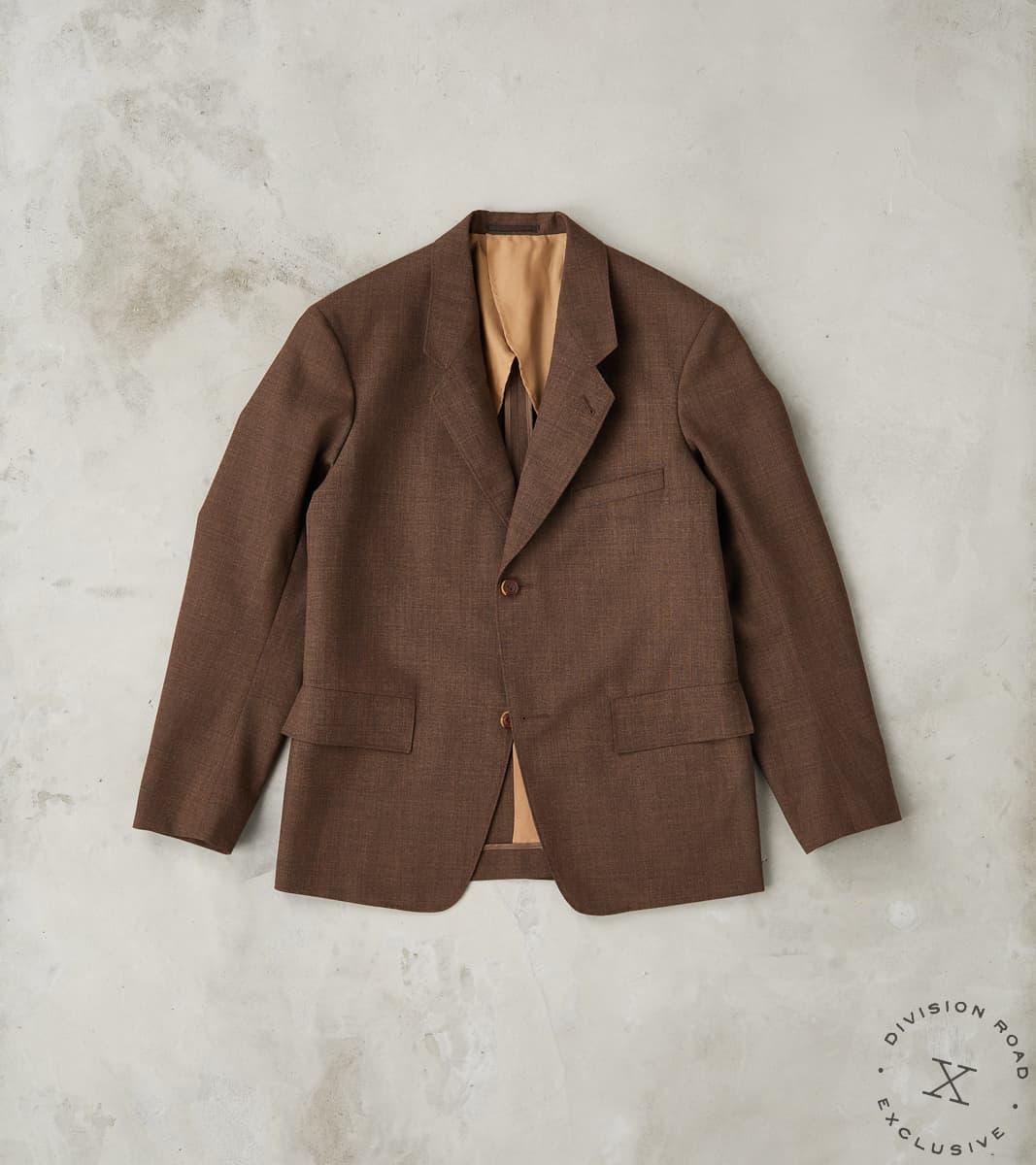 American Sack Jacket - Fox Brothers® Chestnut Worsted Air Cloth