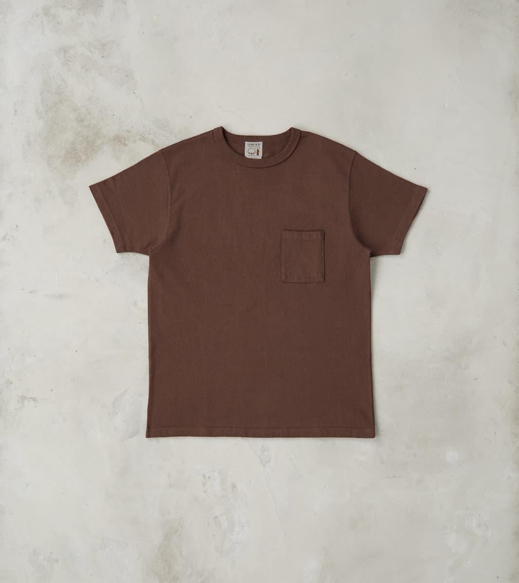 SJST-SC03 Japanese Cotton Short Sleeve Pocket T-Shirt - Kuri Dark