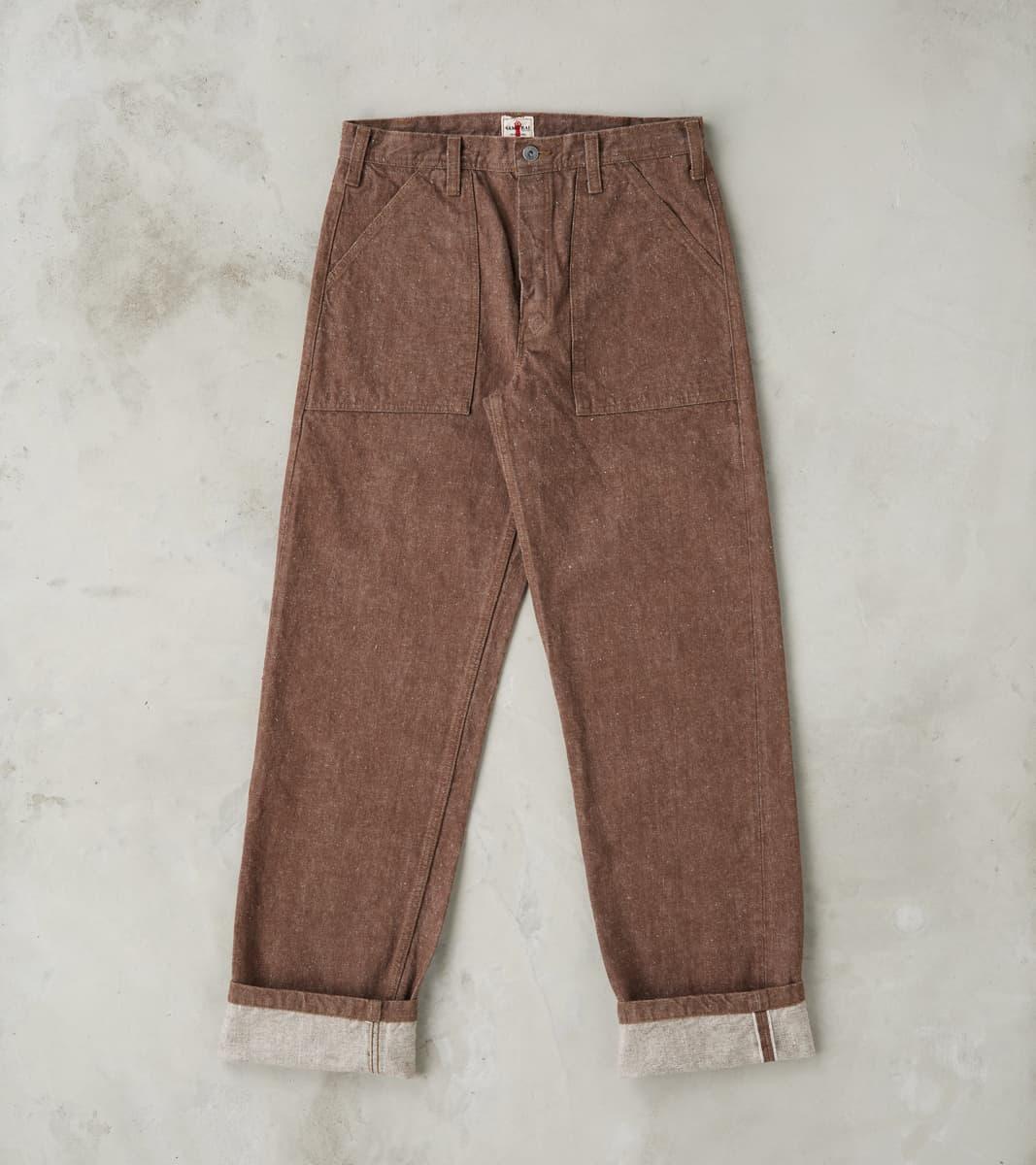 SJ52BR 15oz Selvedge Denim Kanoko Brown Baker Pant - Regular Straight
