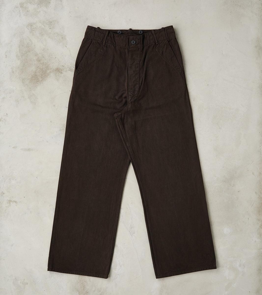 Lot. 223 British Work Trousers - Chino Cloth - Mud Dyed Brown