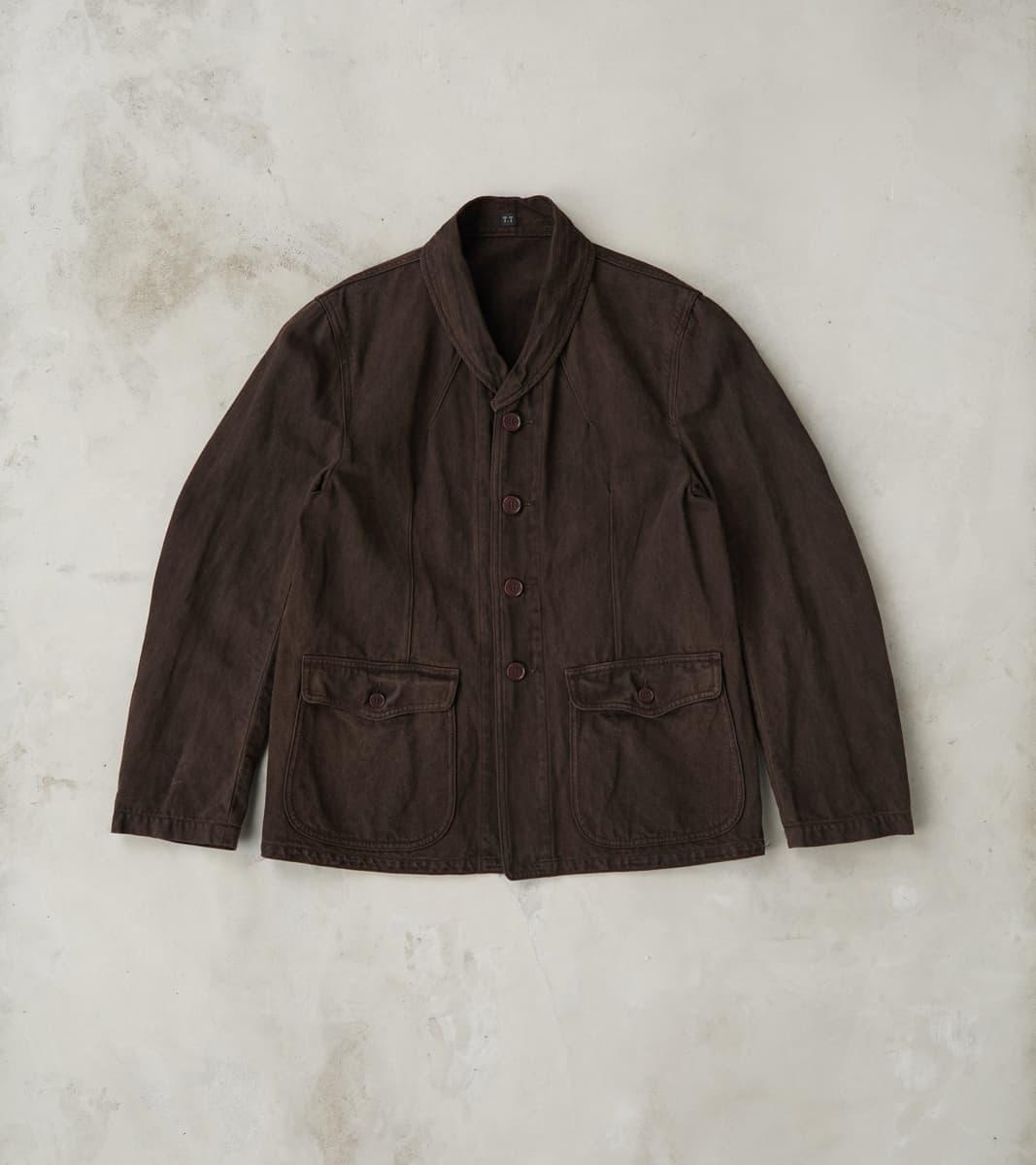 Lot. 327 Modified Shawl Collar Jacket - Cotton Washi Twill - Mud Dyed Brown