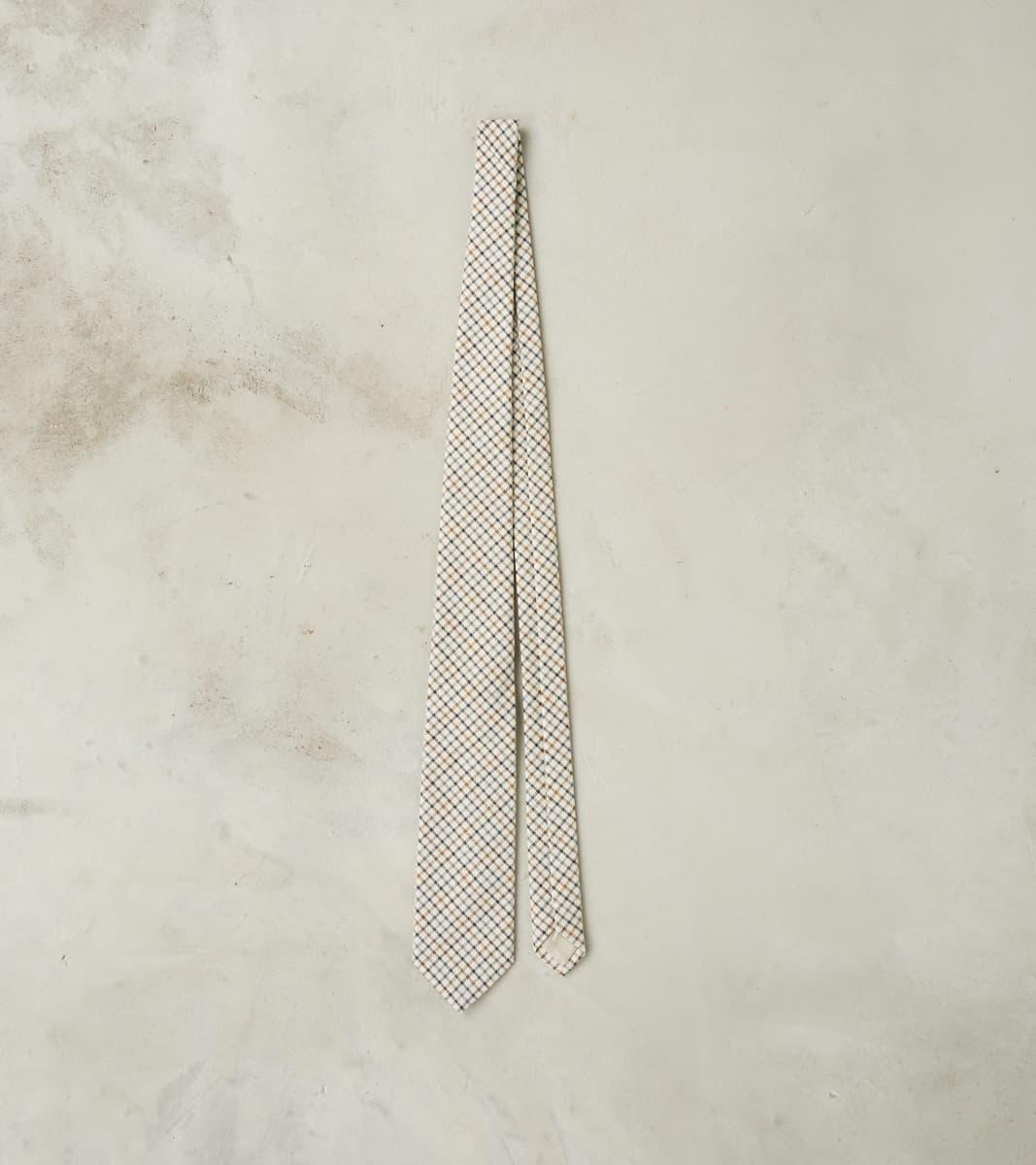 Neck Tie - Smoky Plaid Cotton Twill Cloth - Tattersall