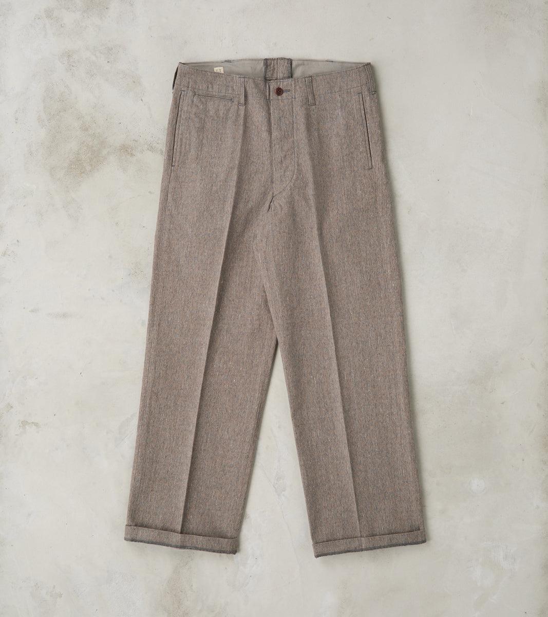 Lot. 221 Field Trousers - Kemonogasuri Cotton Twill - Melange Charcoal