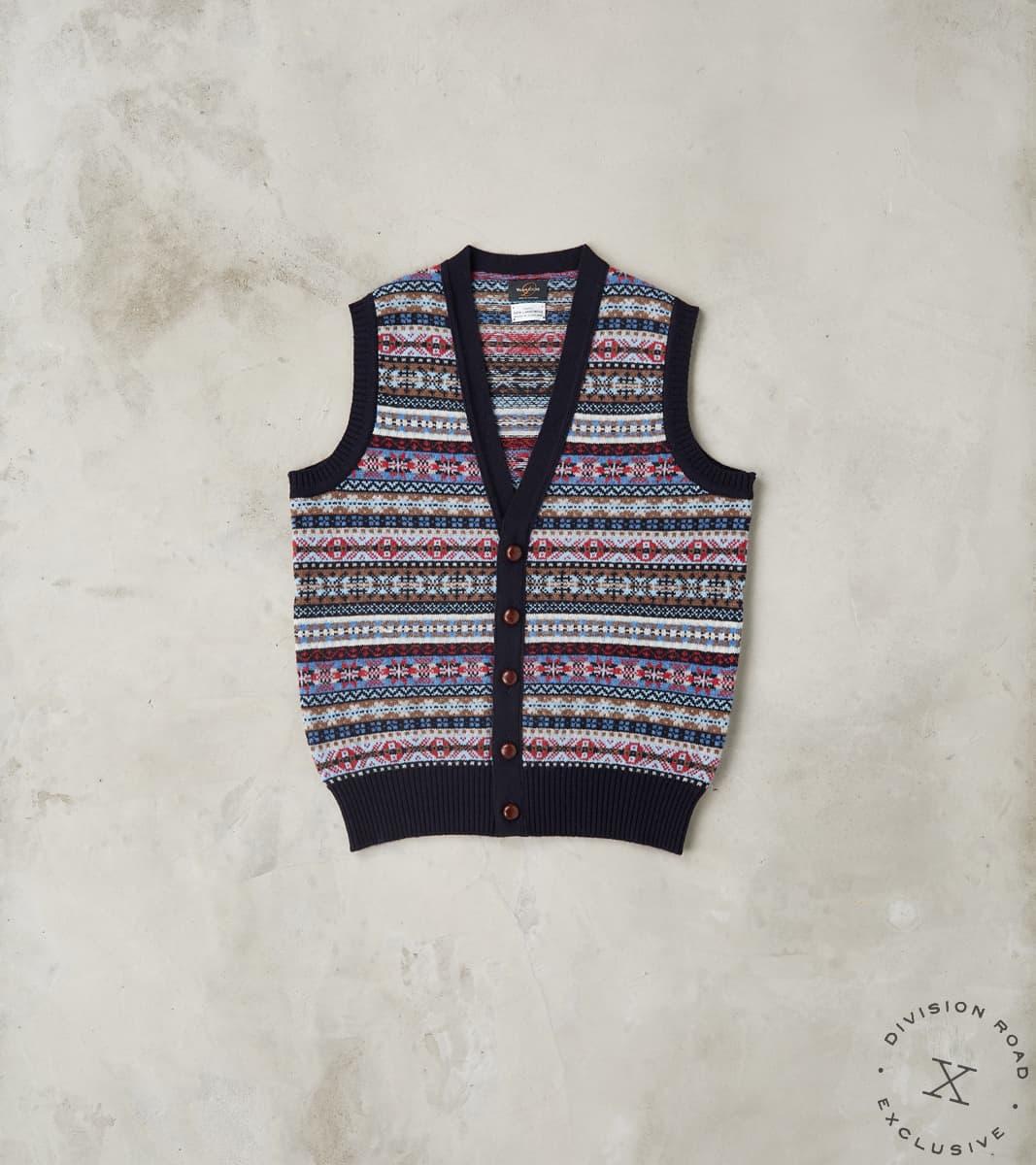 Oxford Fair Isle Lambswool Vest - Collegiate Blue