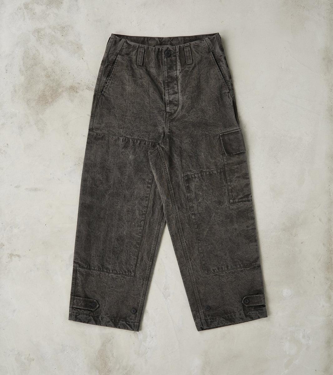 Double Knee Cargo Pants - Supima Cotton Chino Twill - Sumi Ink Dorozome