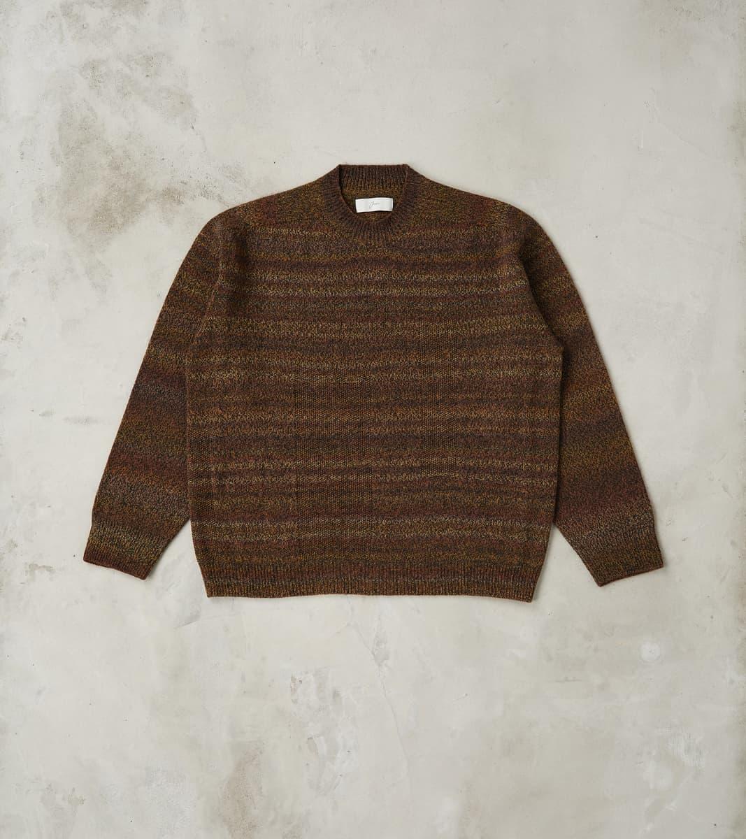 Gradation Loop of Intent Knit Crewneck - Charcoal Brown