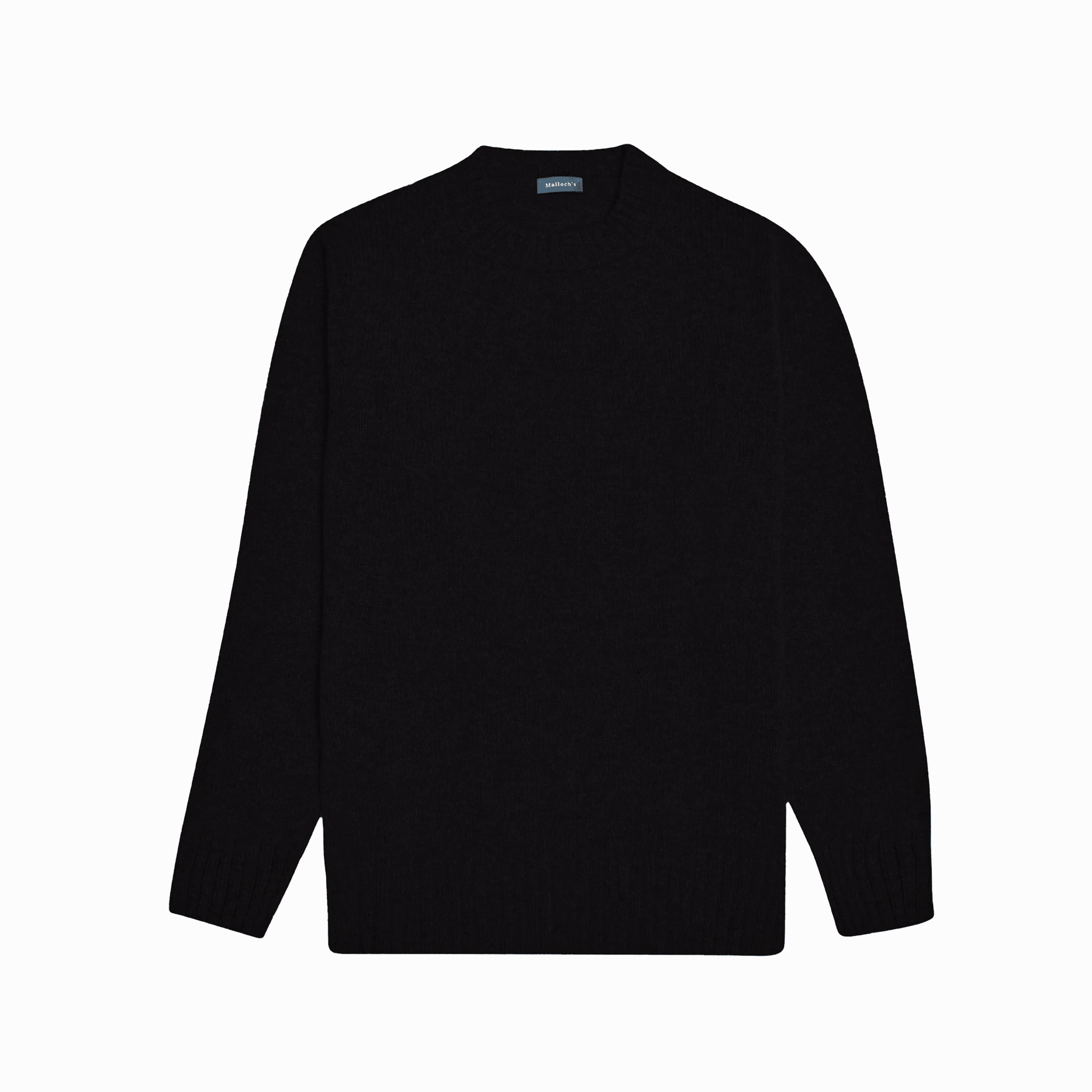 Black Dean Lambswool Crew Neck Jumper | Luxury Chunky Knitwear