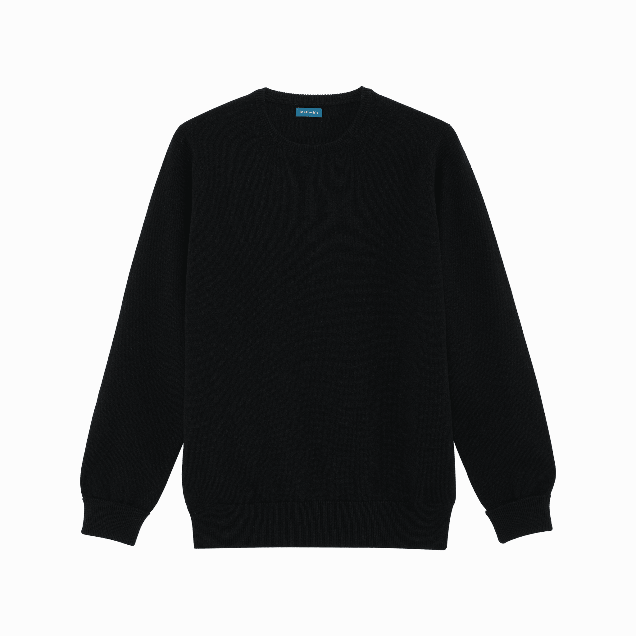 Malloch's Black Steadman Fine Lambswool Crew Neck | Perennial Knitwear