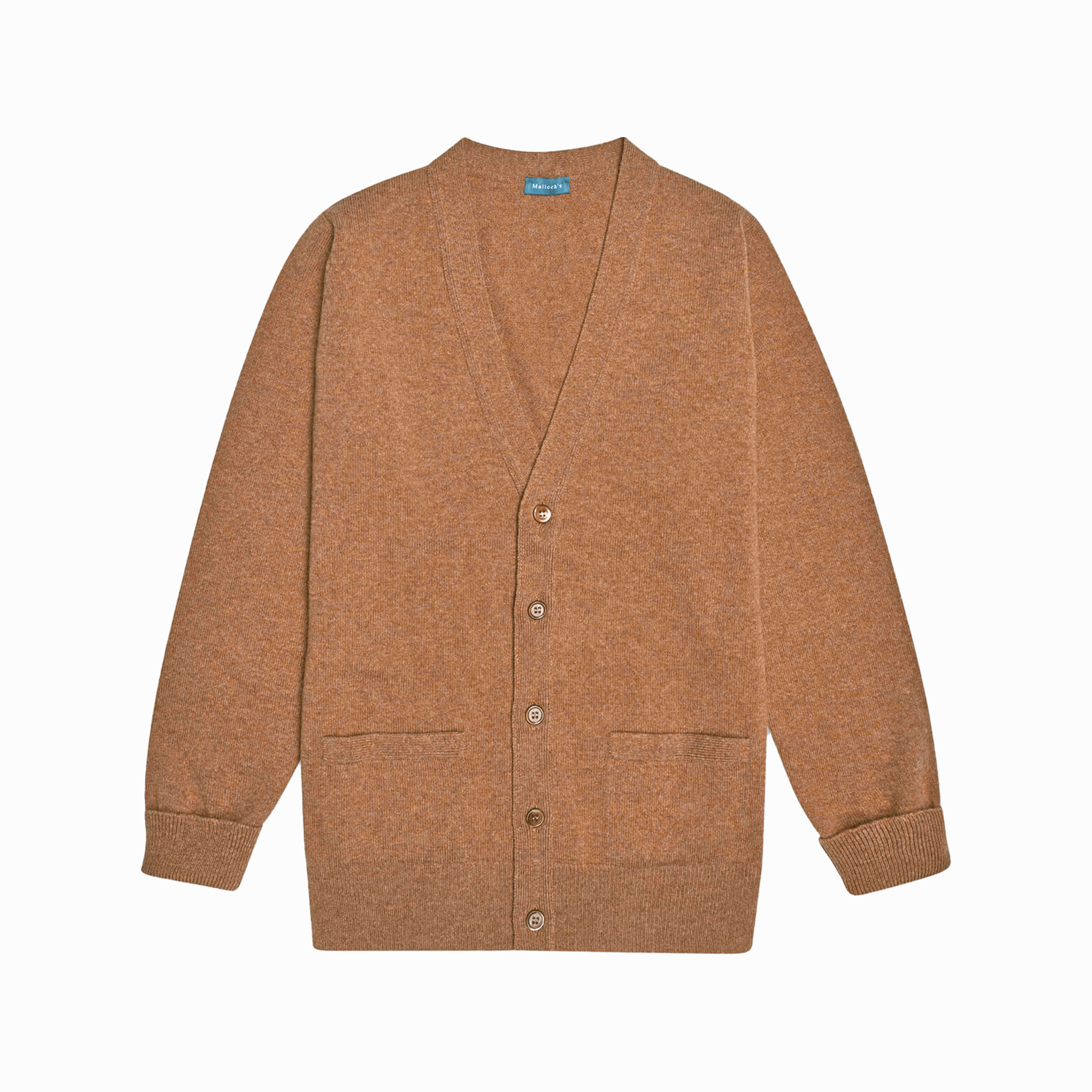 Camel Stewart Fine Lambswool Cardigan | Perennial Knitwear