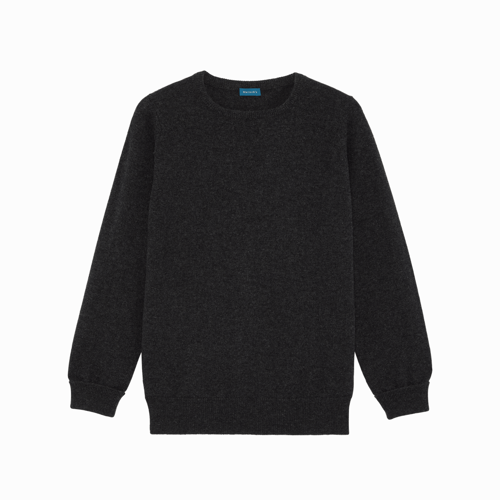 Charcoal Steadman Fine Lambswool Crew Neck | Perennial Knitwear