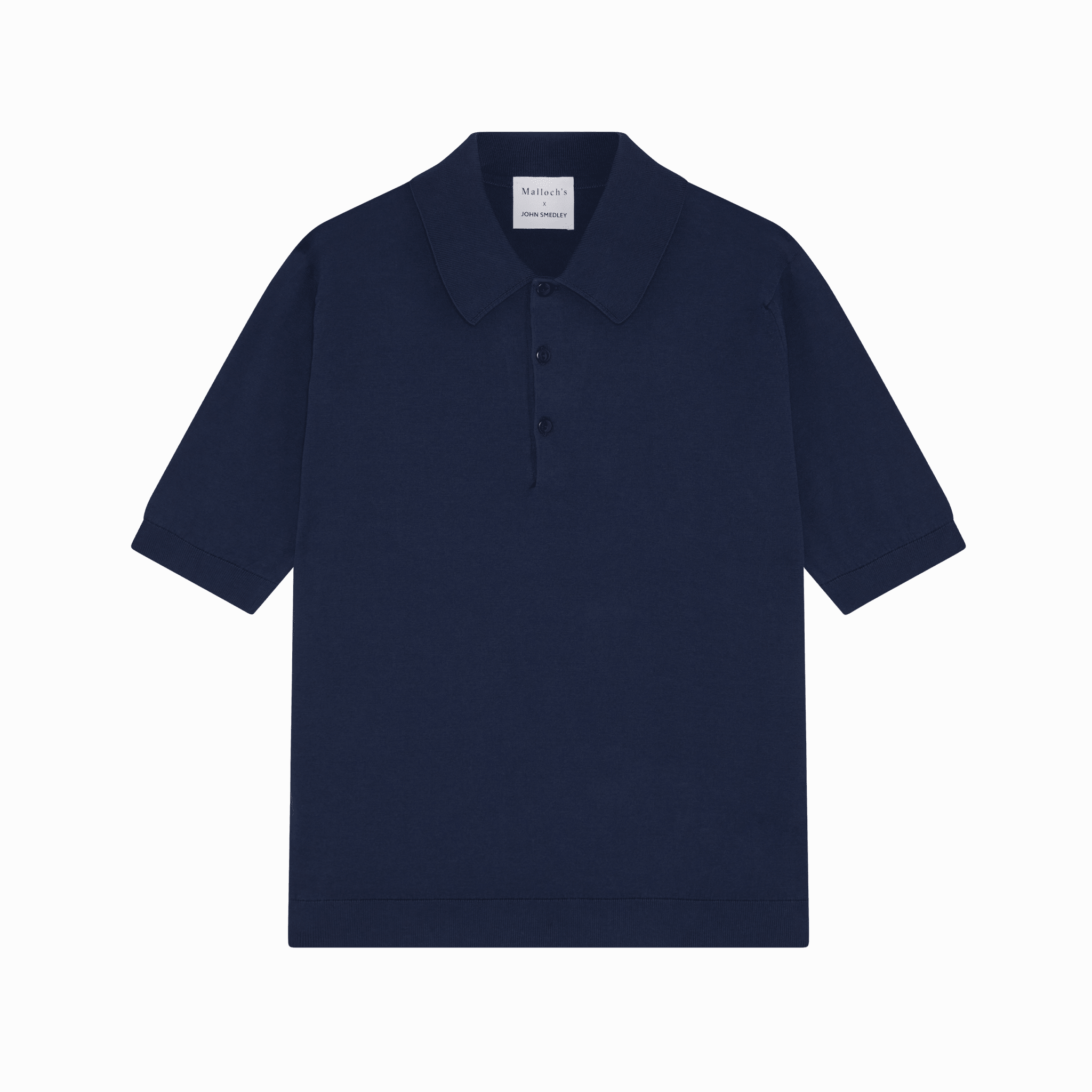 x John Smedley French Navy Cromford Sea Island Cotton Polo Shirt