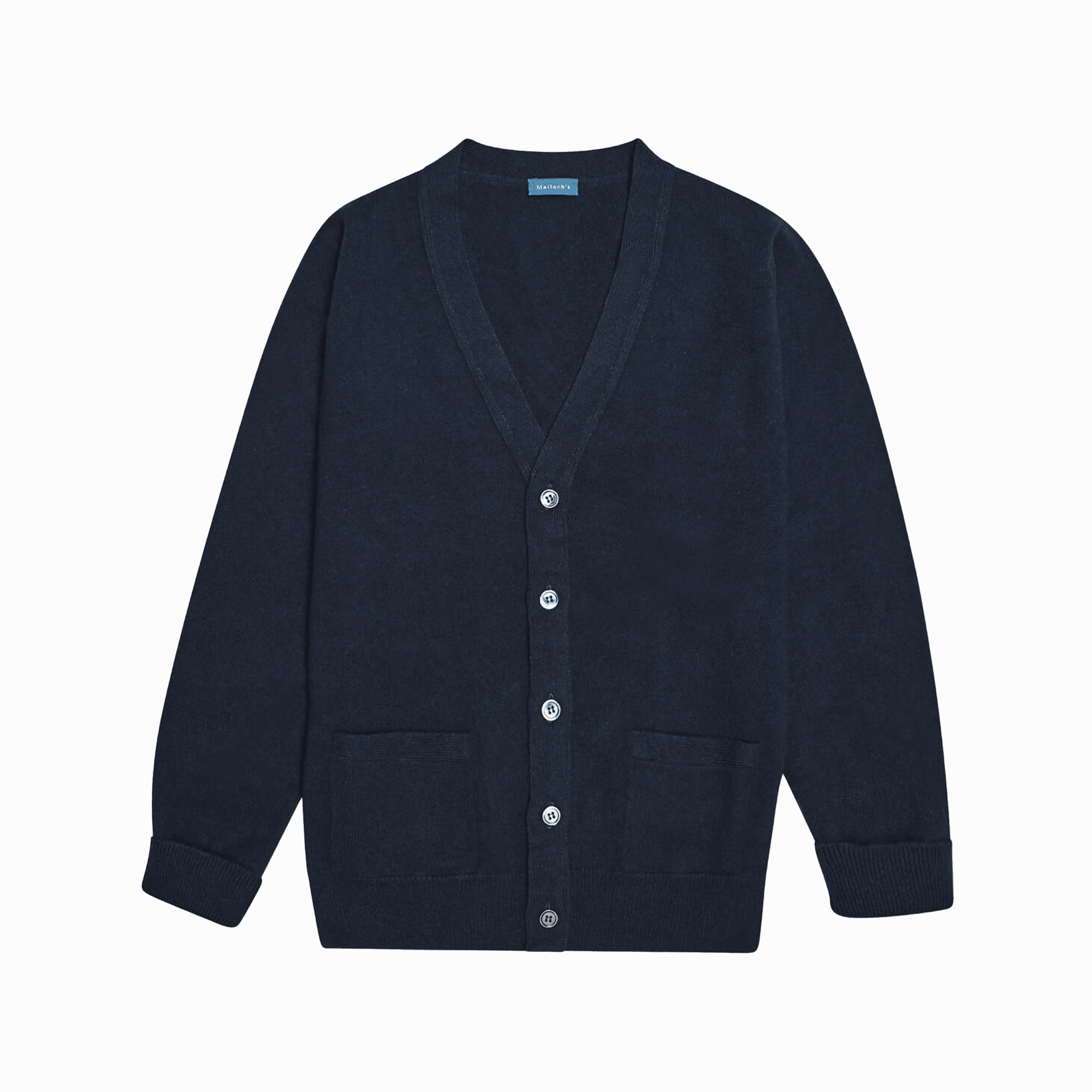 Navy Stewart Fine Lambswool Cardigan | Perennial Knitwear