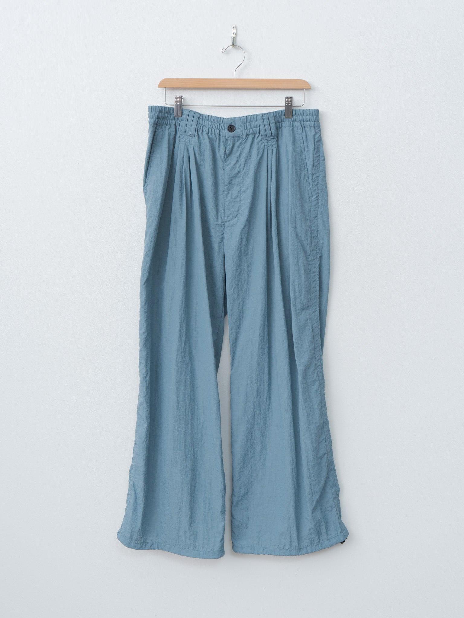 Nylon Pleated Easy Trousers - Fog Blue