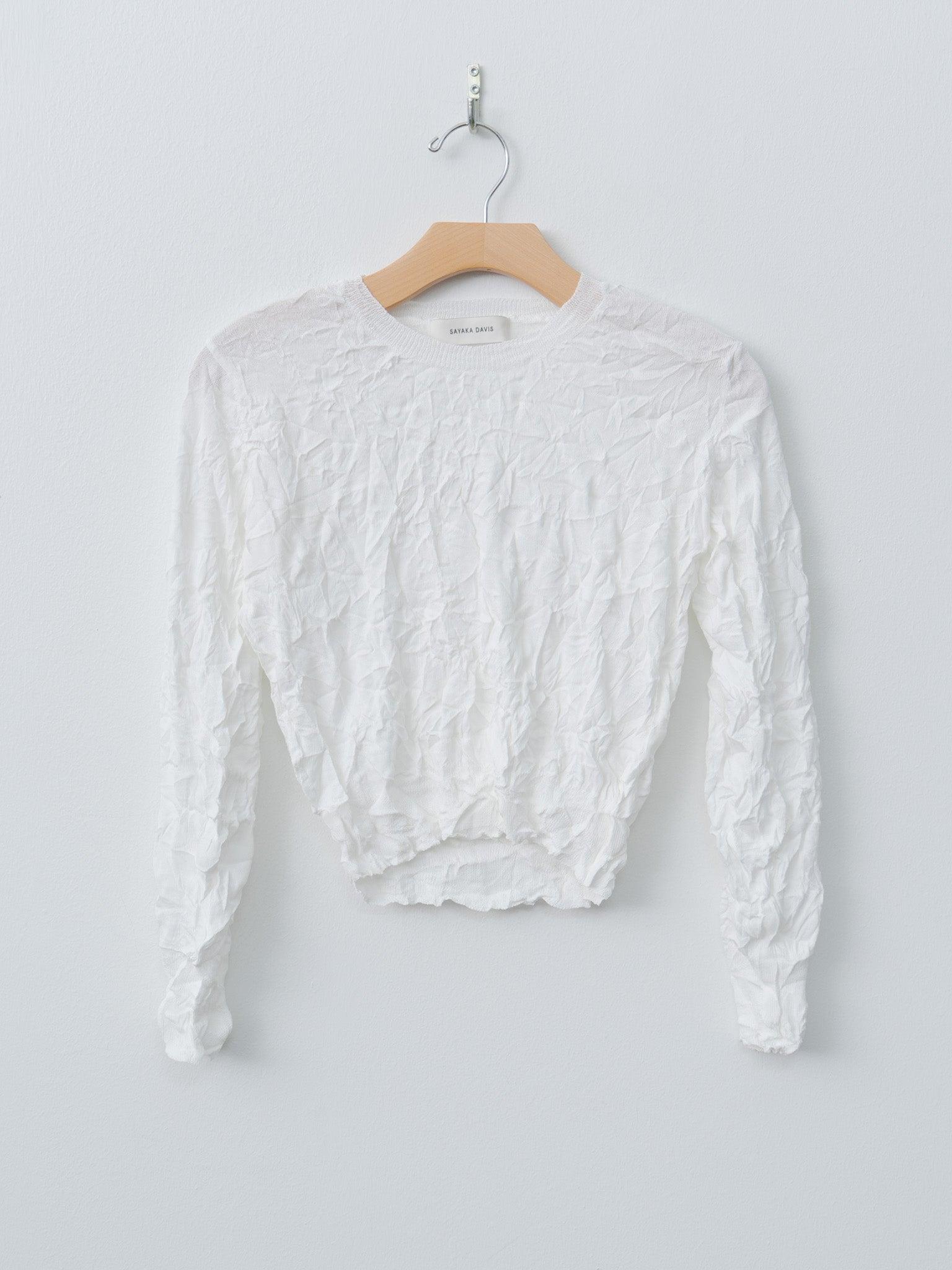 Crinkled Pullover - White