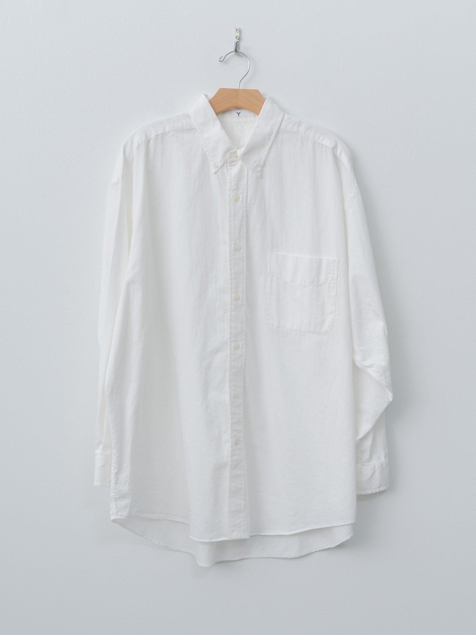 Organic Cotton Washer Satin Shirt - White