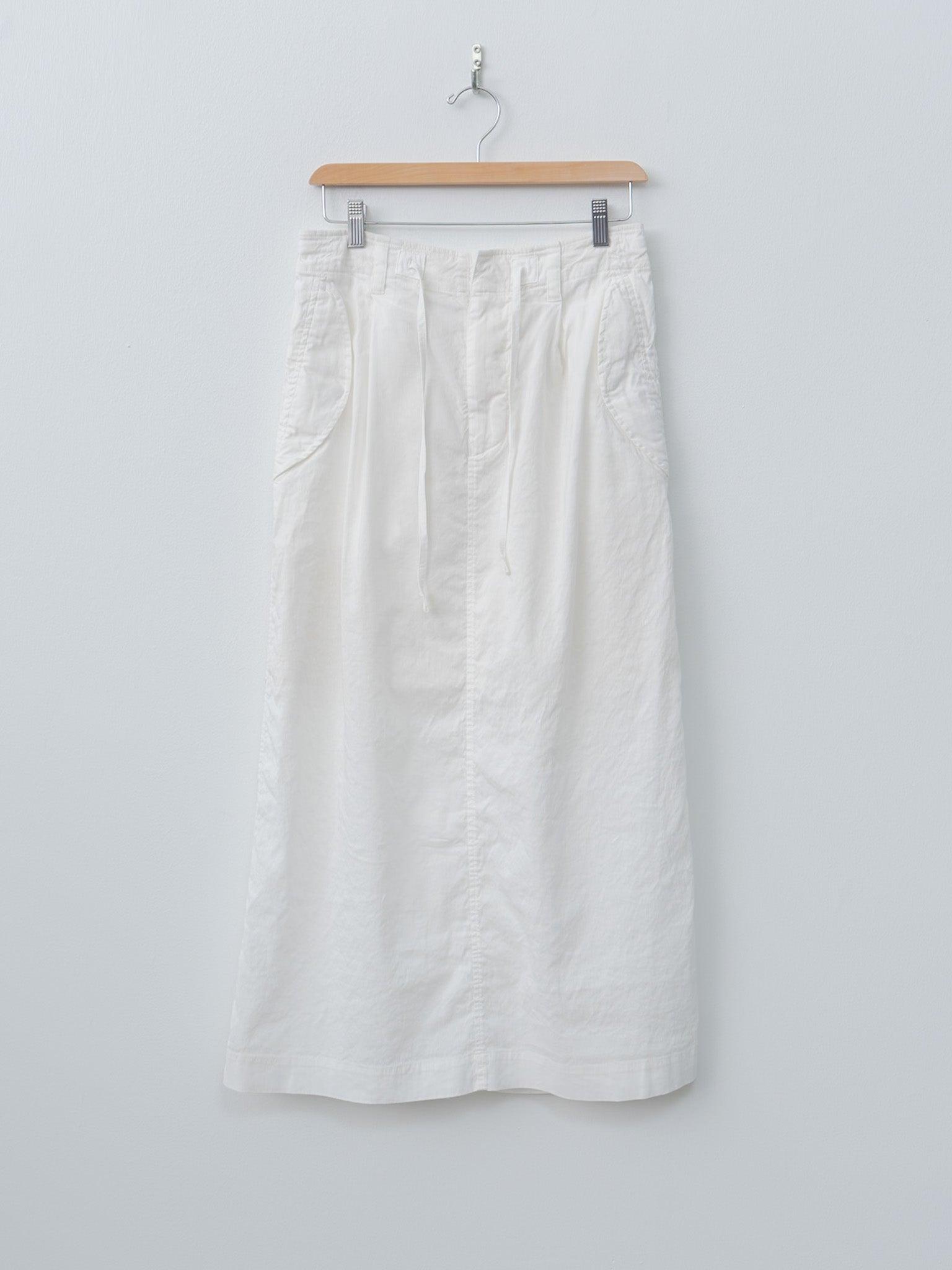 Washed & Wrinkled Cordlane Maxi Skirt - Off White