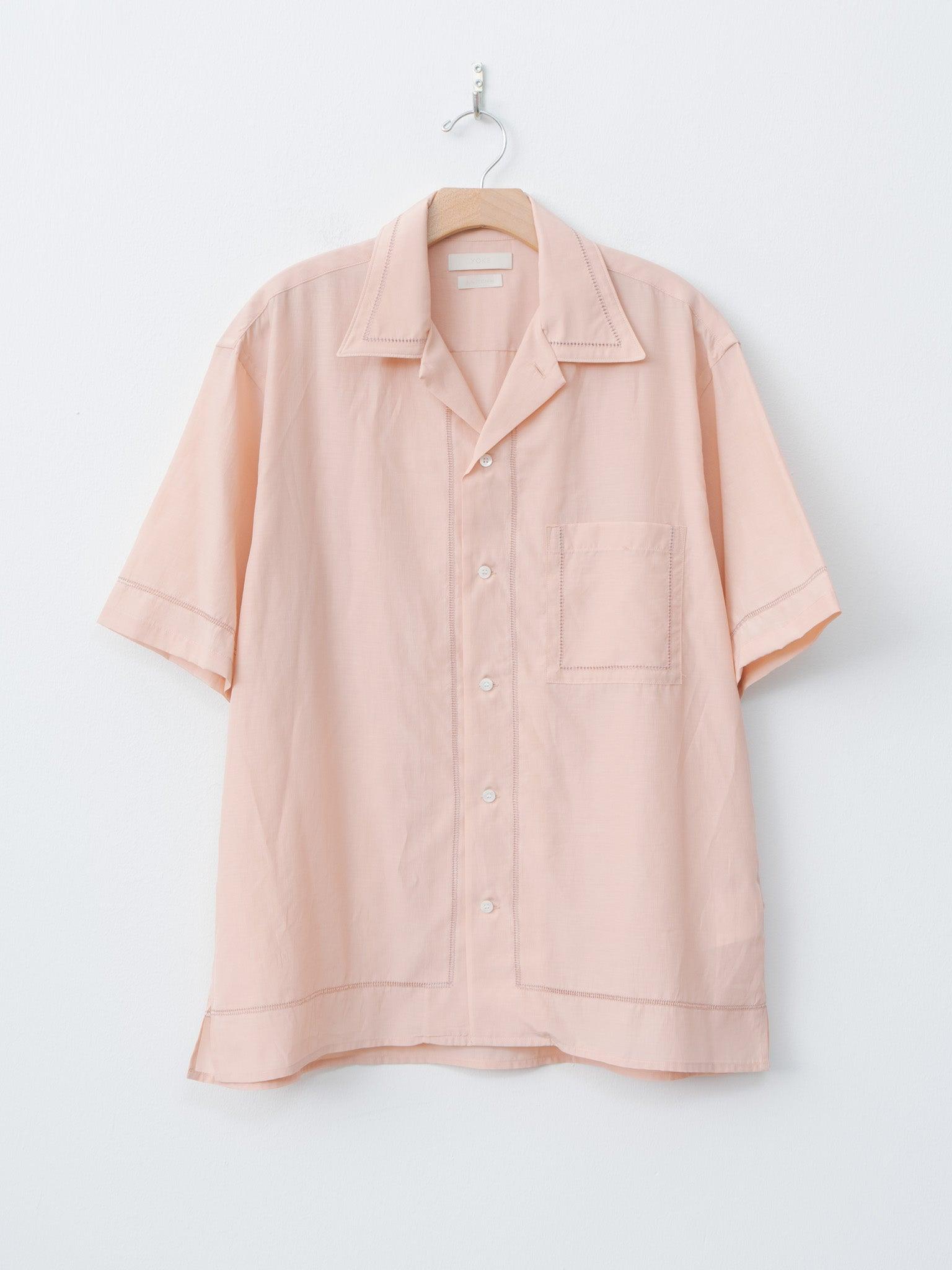 Embroidery Open Collar Shirt - Pink