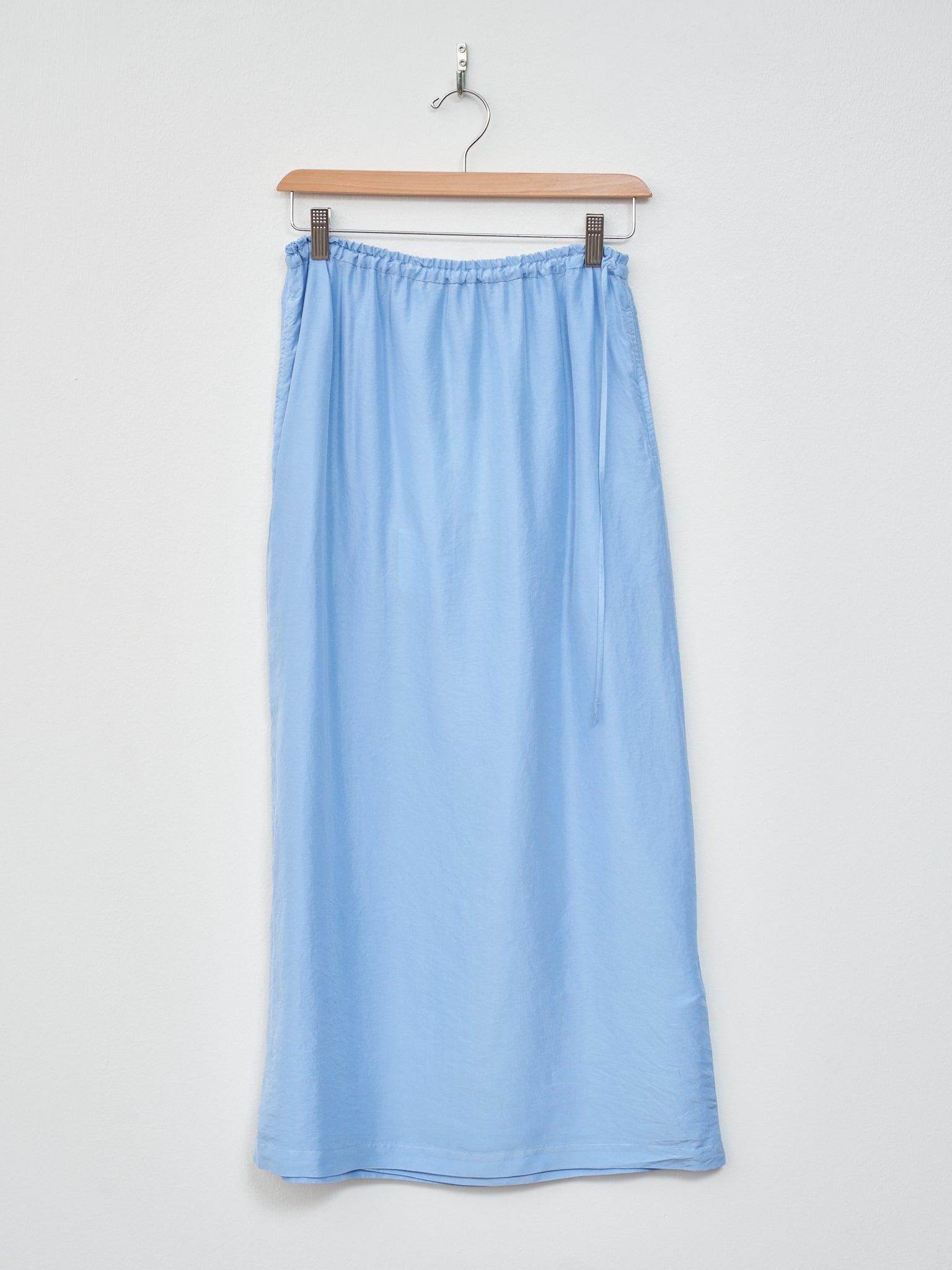 Silk Habotai Maxi Skirt - Sax Blue