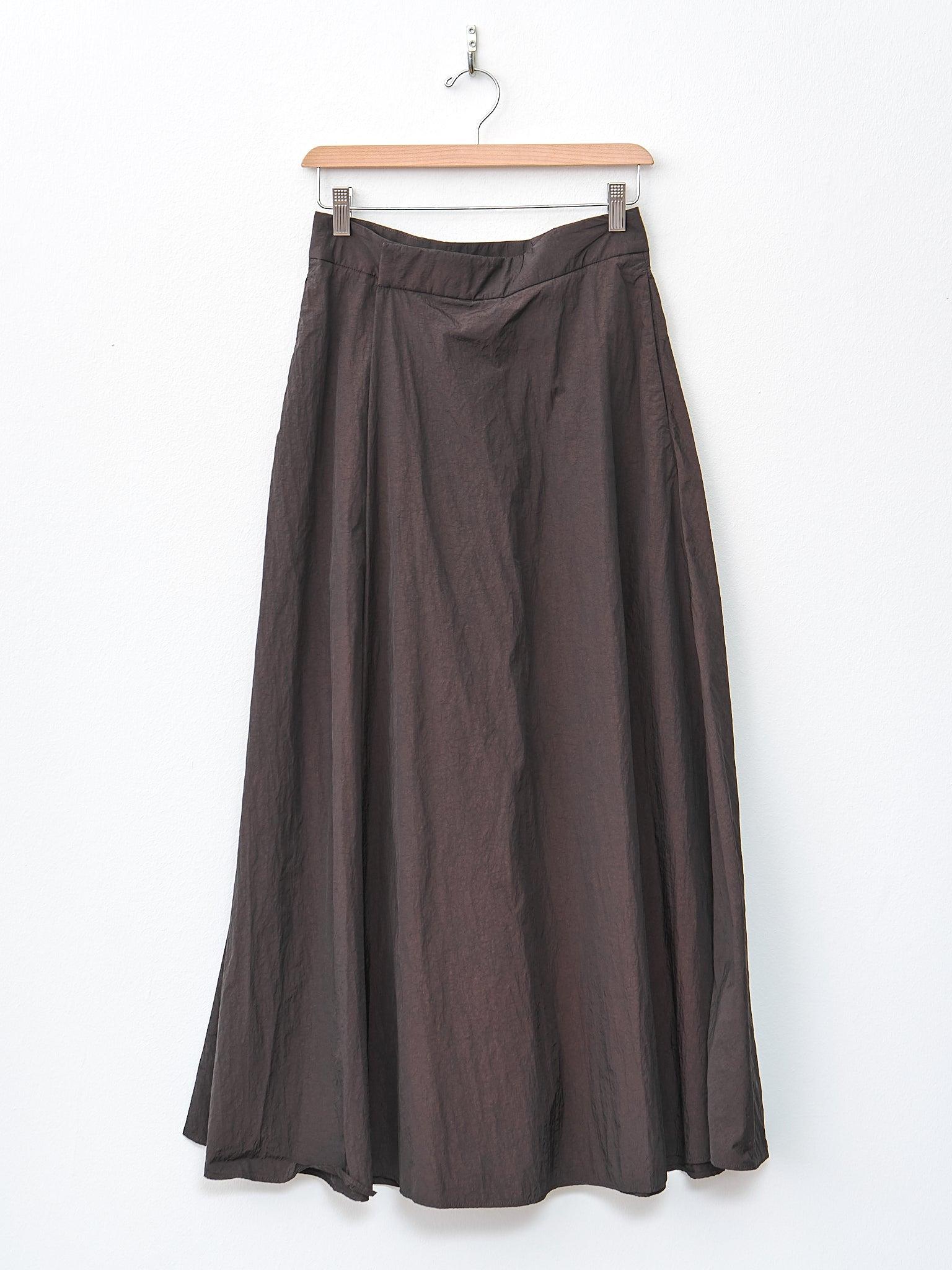 Hand Dyed Nylon Flared Skirt - Brown