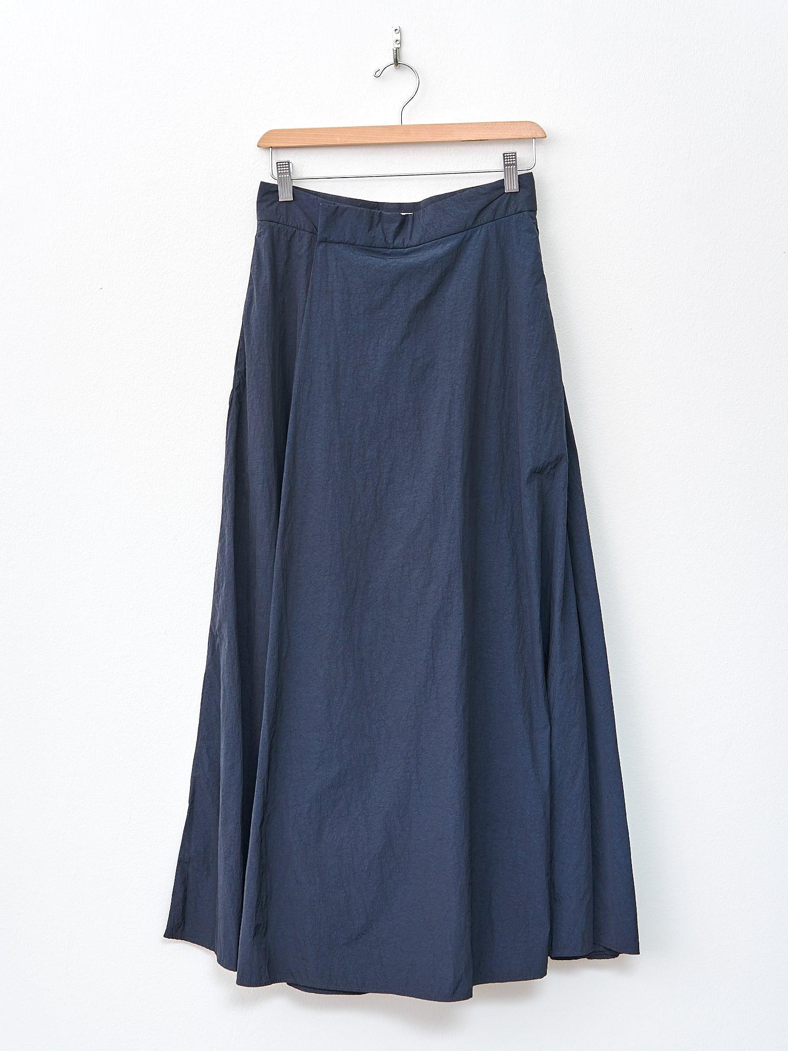 Hand Dyed Nylon Flared Skirt - Navy