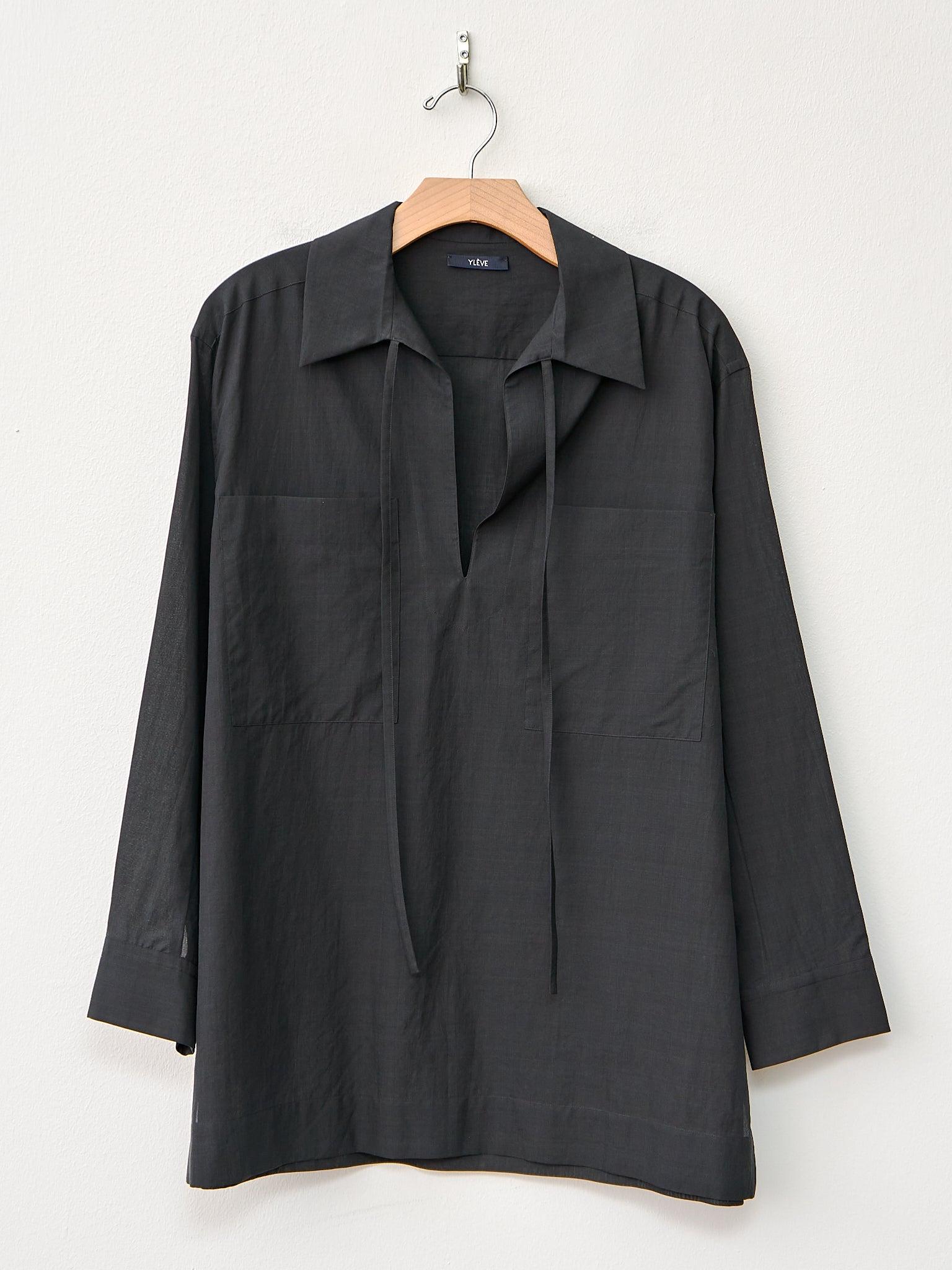 Cotton Lawn Pullover Shirt - Charcoal