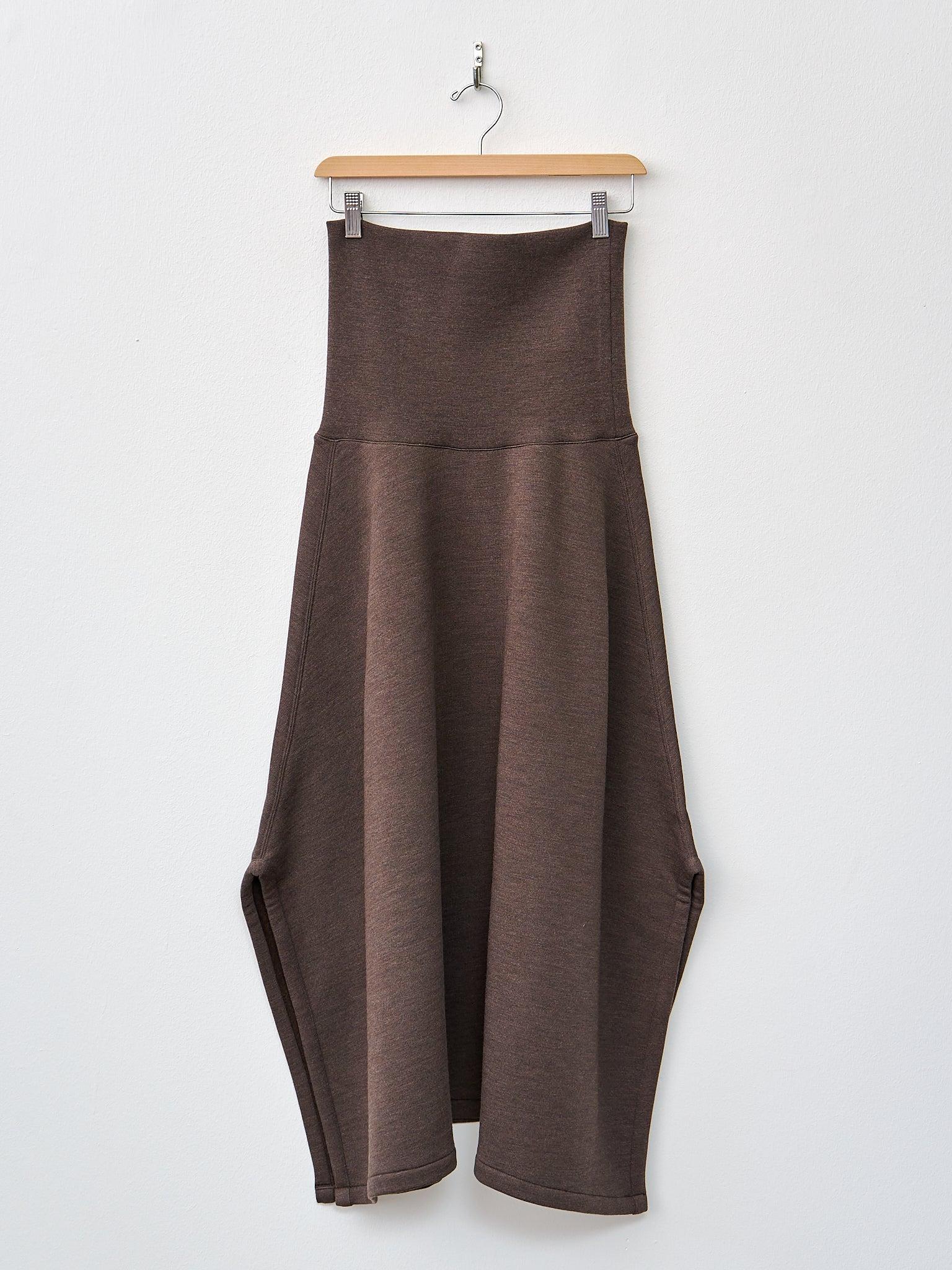 Midi Length Skirt - Dark Brown Melange