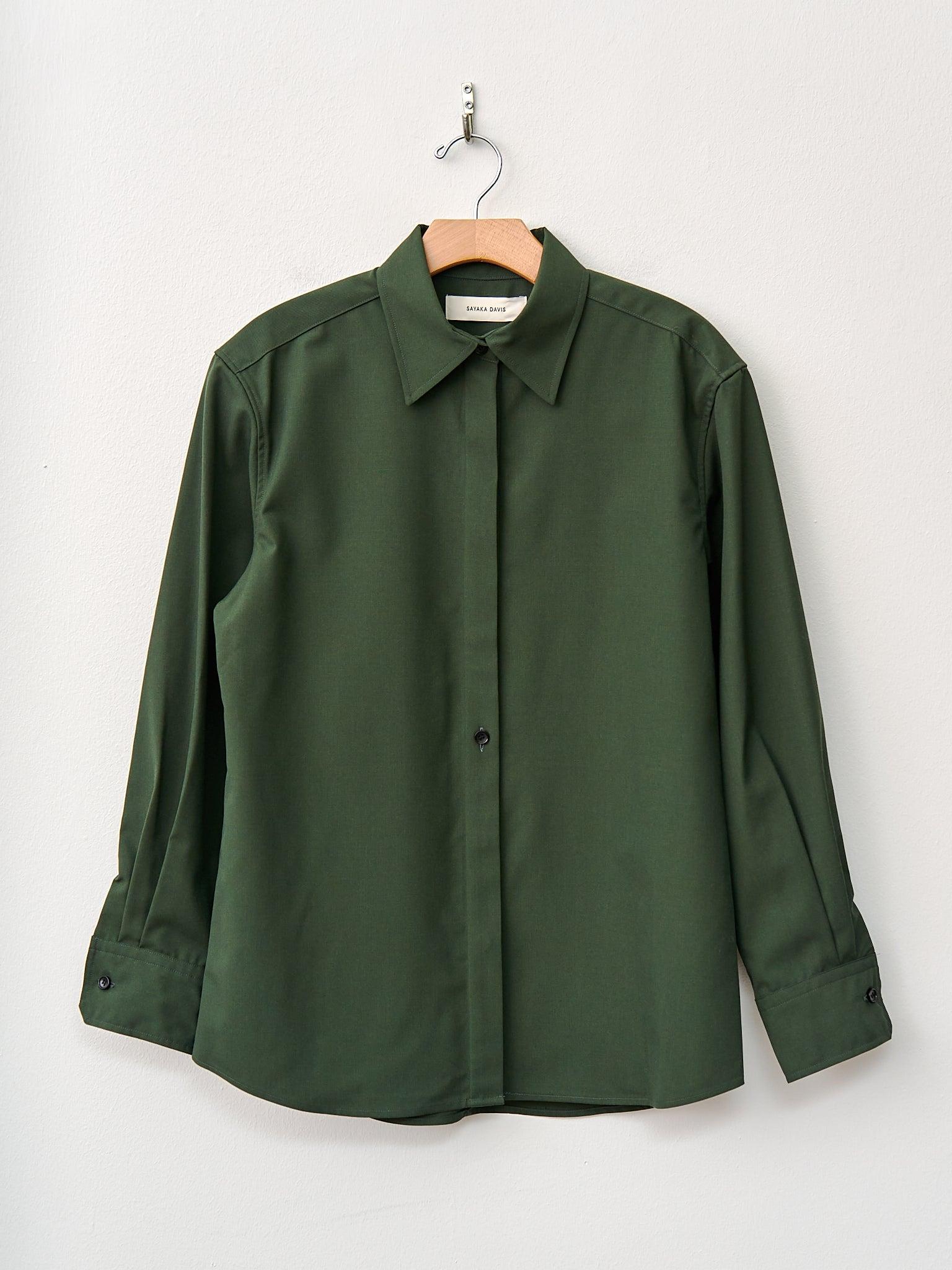 Slim Wool Shirt - Pine