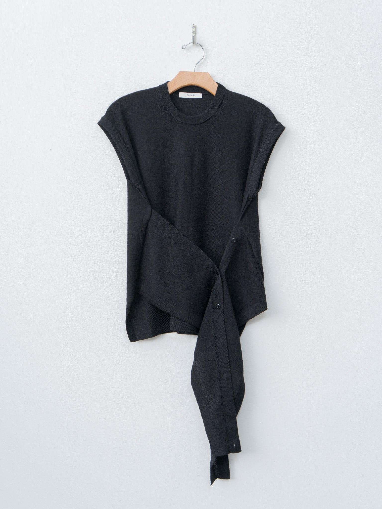 Sleeveless Buttoned Top - Black