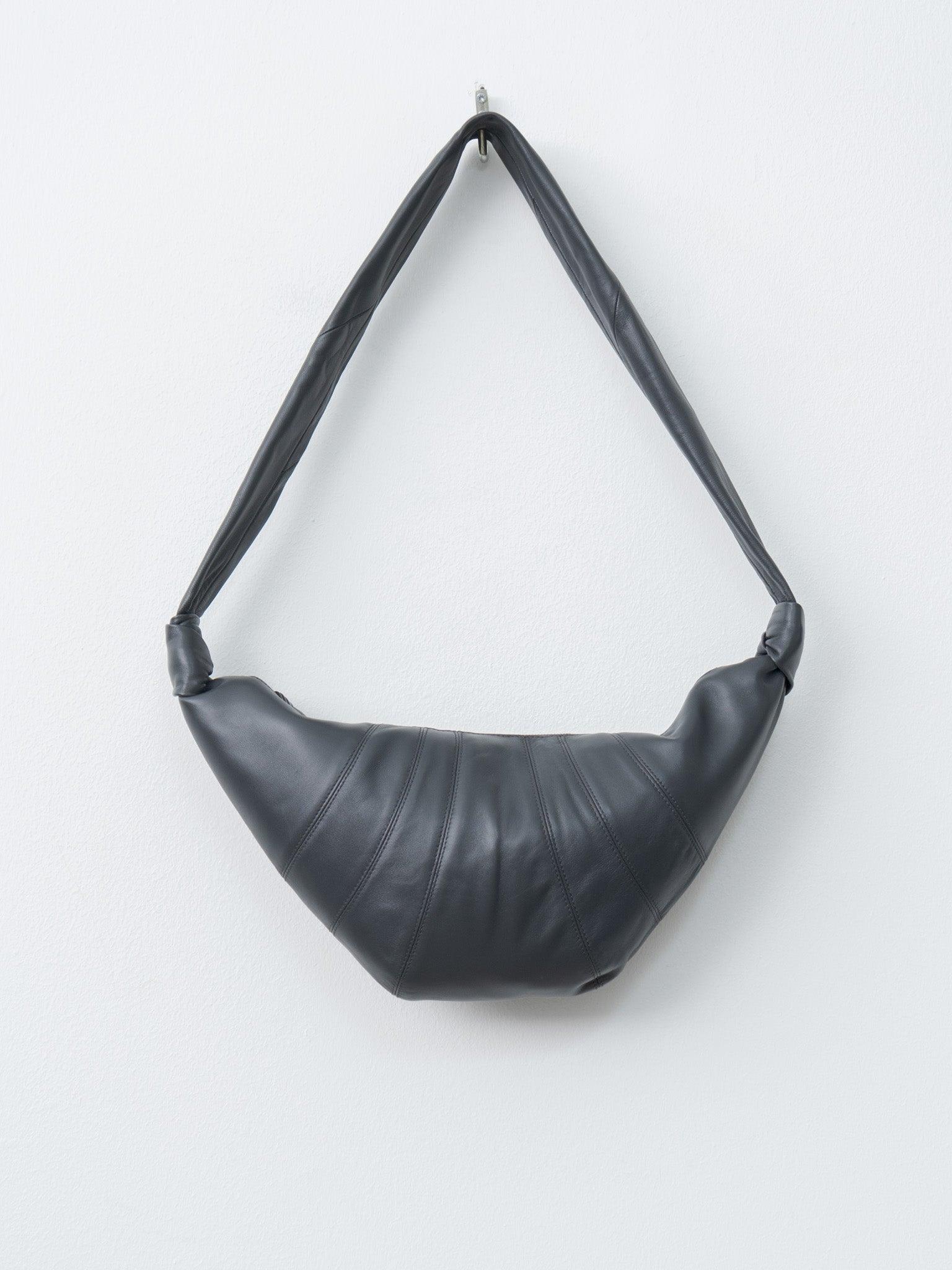 Medium Croissant Bag - Granite Blue (soft nappa leather)