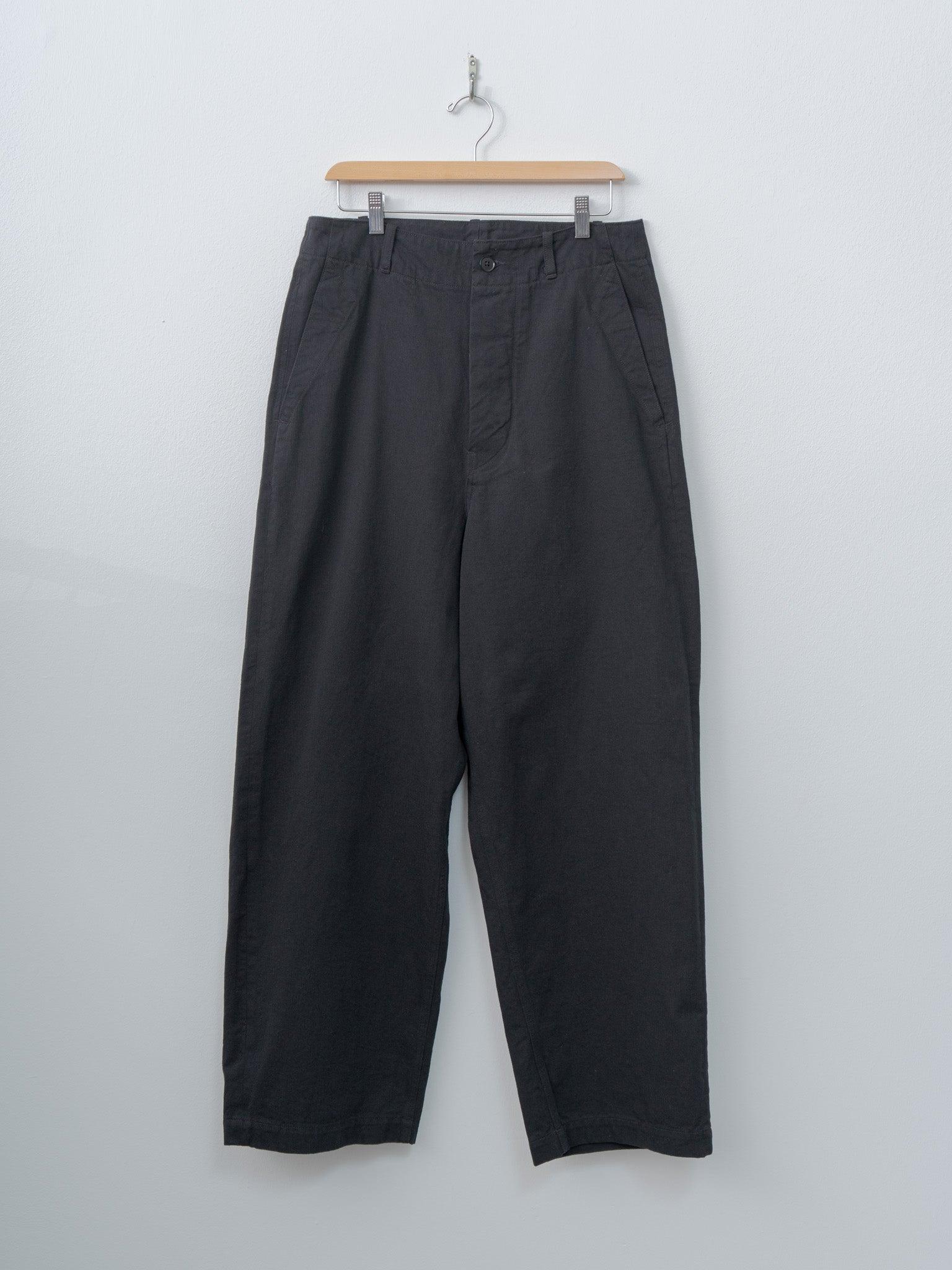 Cotton Drill Wide Pants - Black