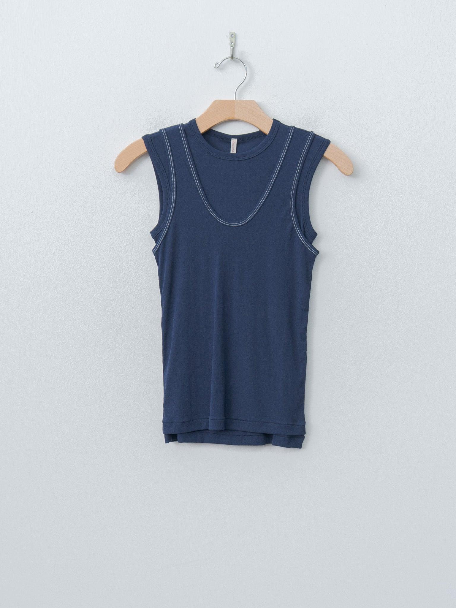 Twisted Cotton 2-Piece Sleeveless Top - Navy