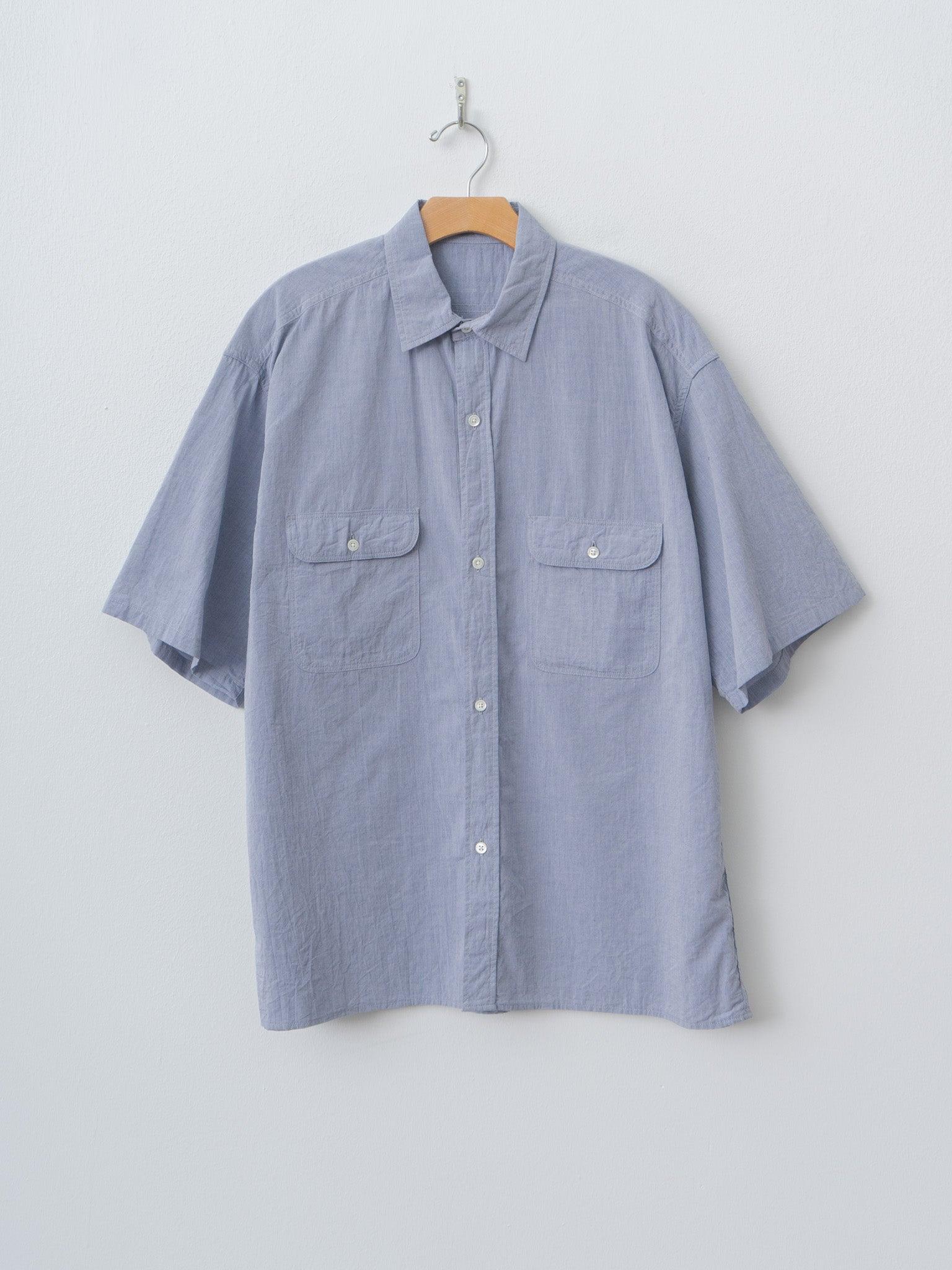 Hard Twist Chambray S/S Work Shirt - Saxe Blue
