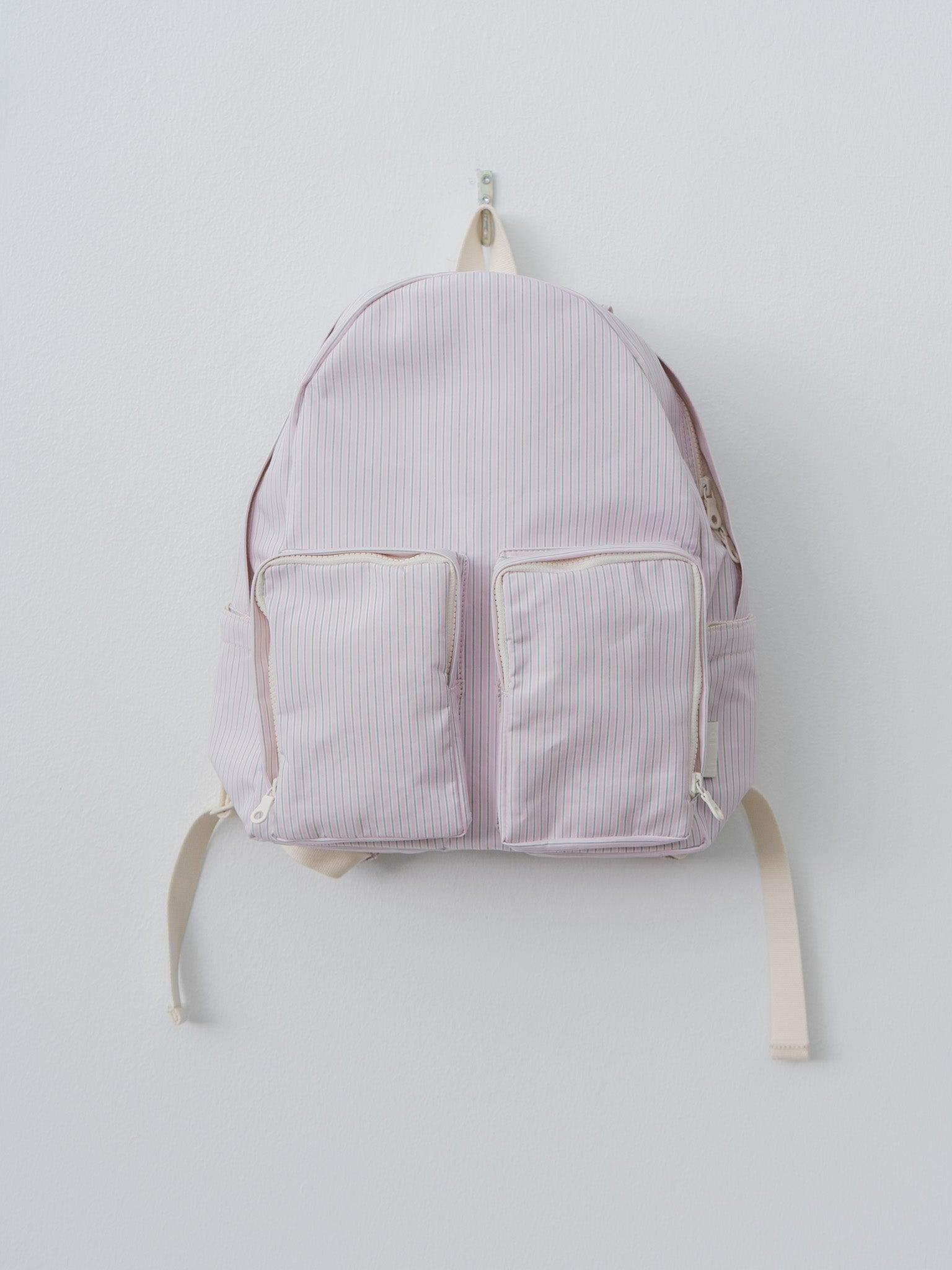 Cotton Polyester Backpack S - Stripe Pink