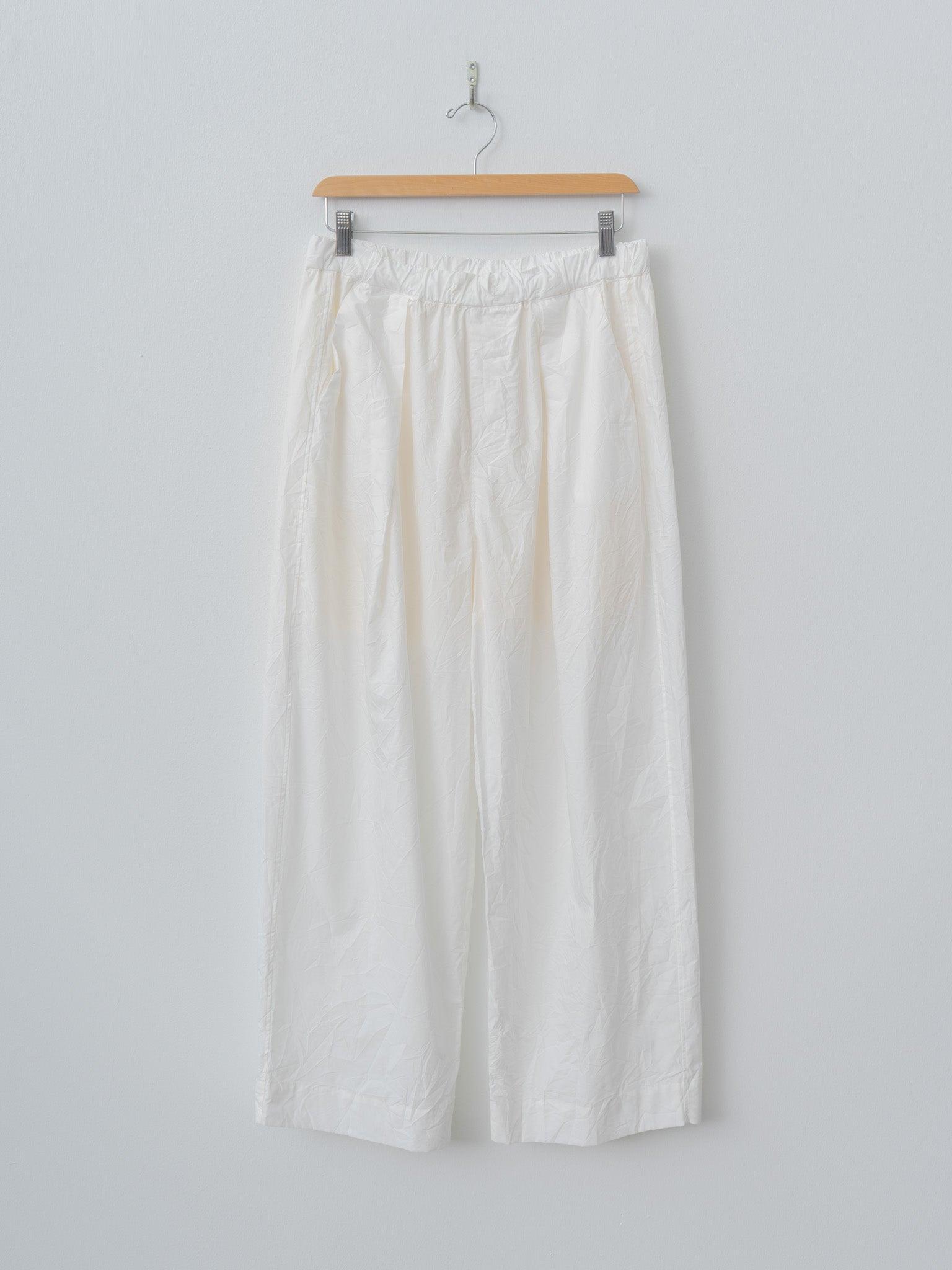 Tucked Pull-on Pants - White