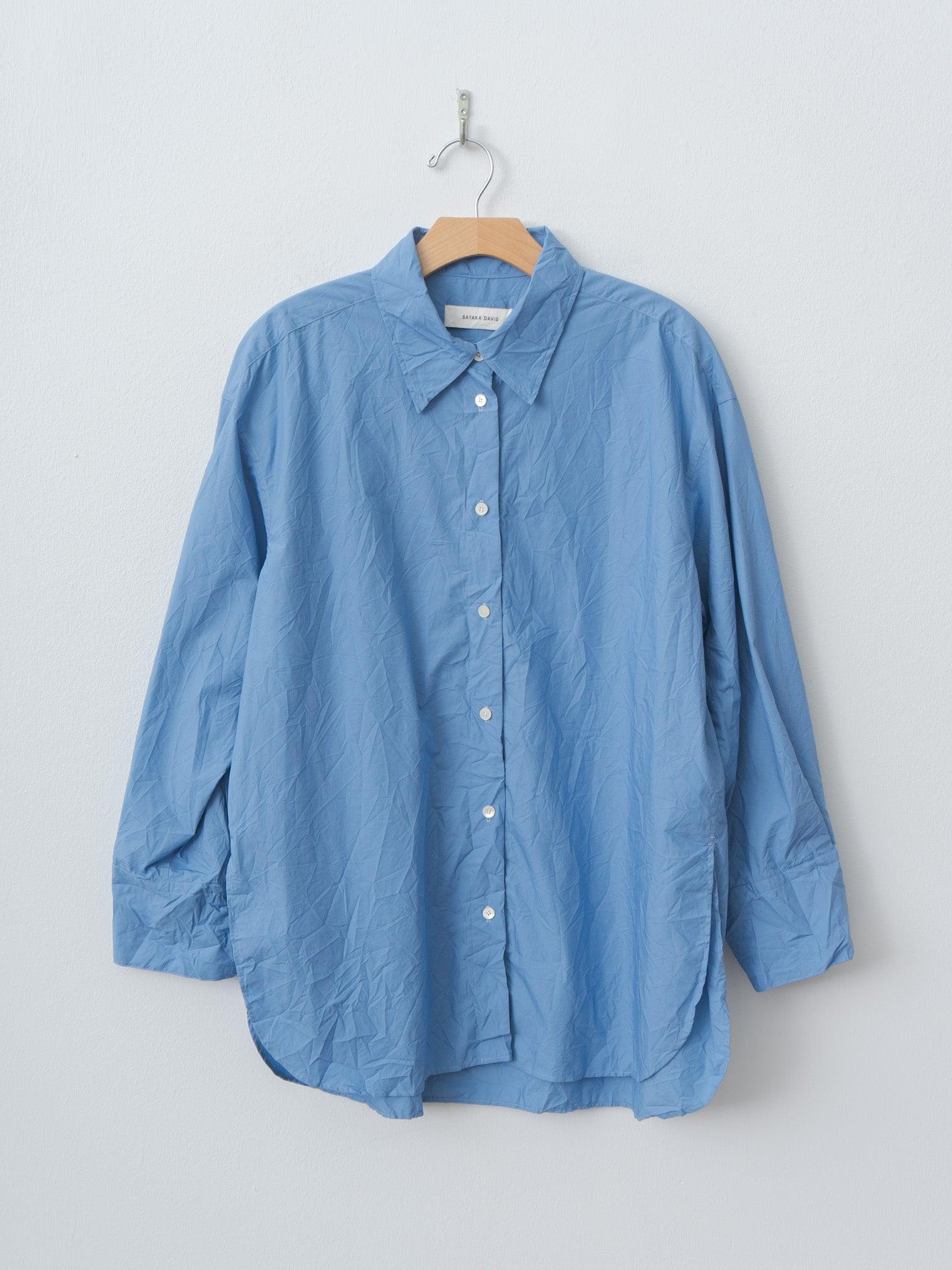 Crinkled Oversized Shirt - French Blue