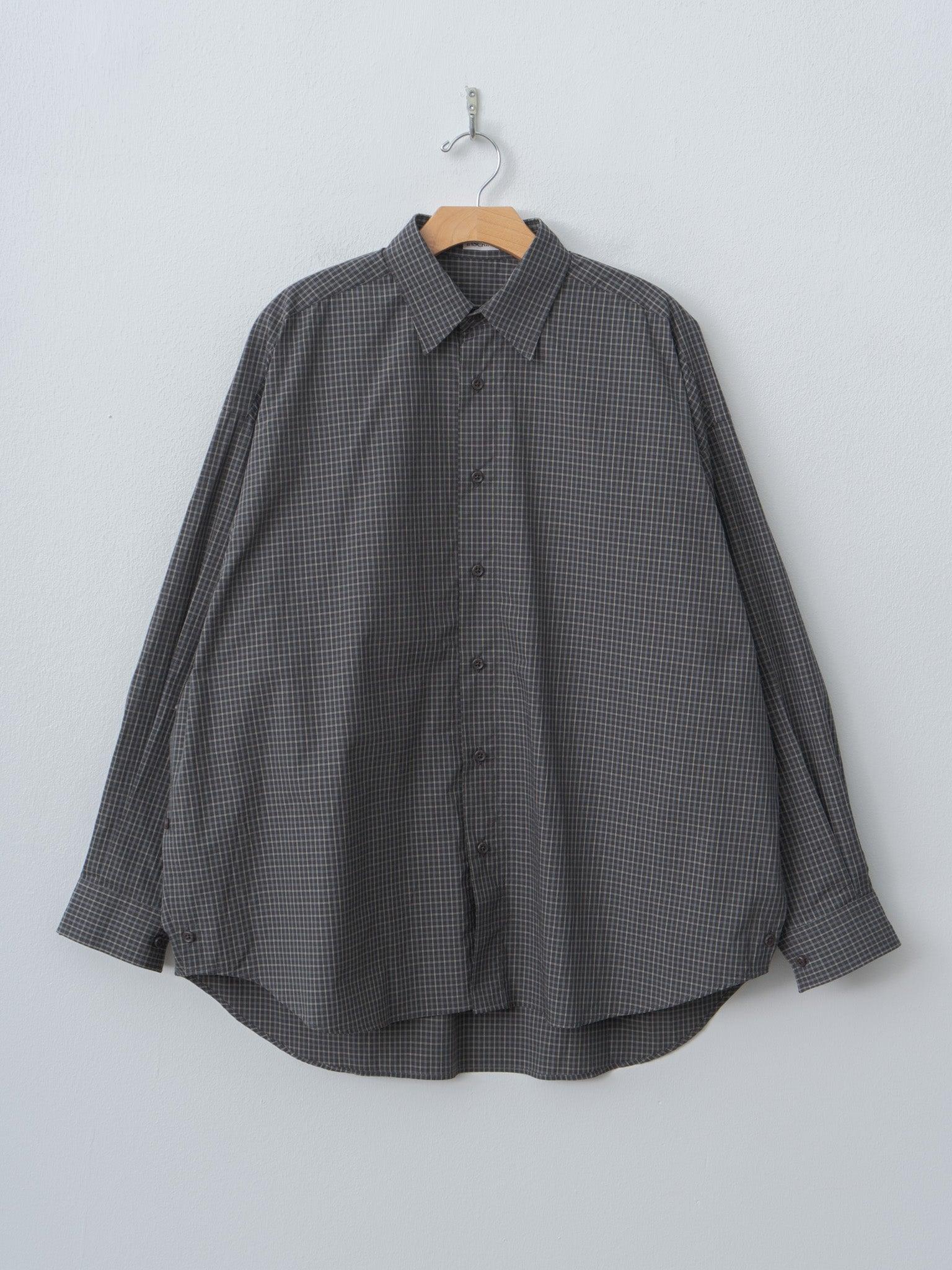 Cotton Check Cape Shirt - Black