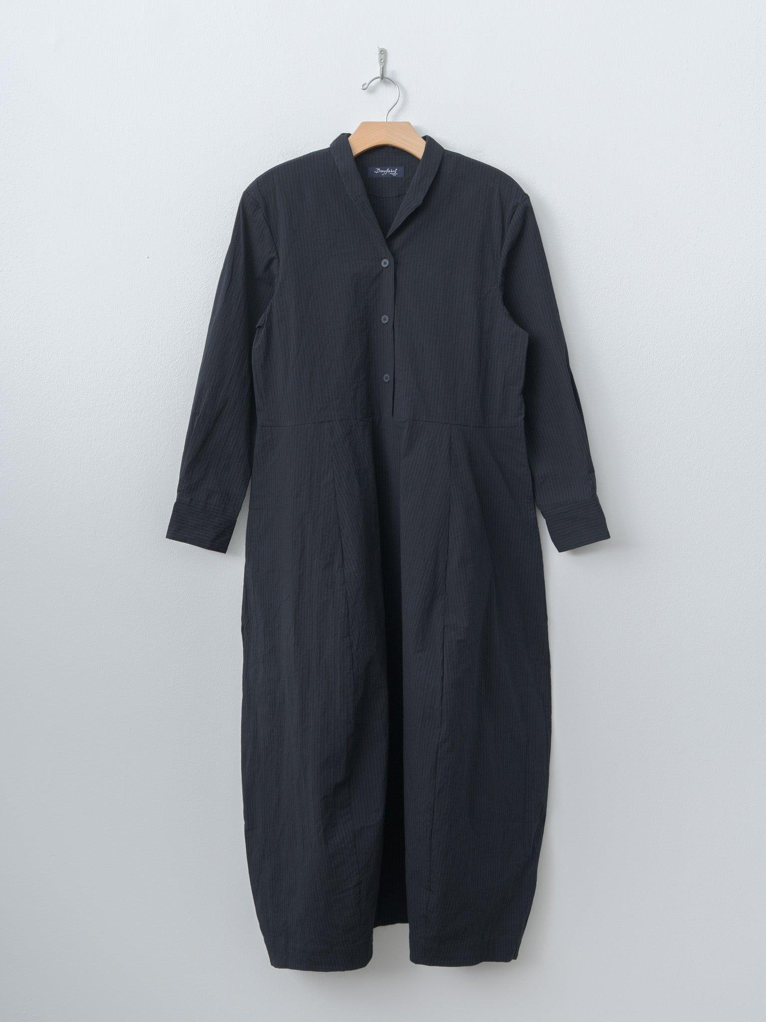 Letty Dress - Black Navy Stripe