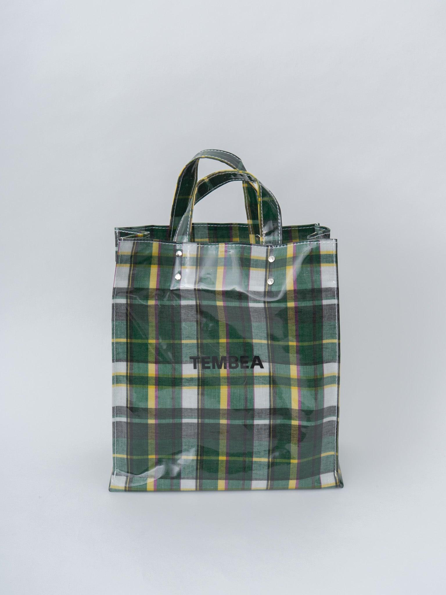Paper Tote Medium - Check Green