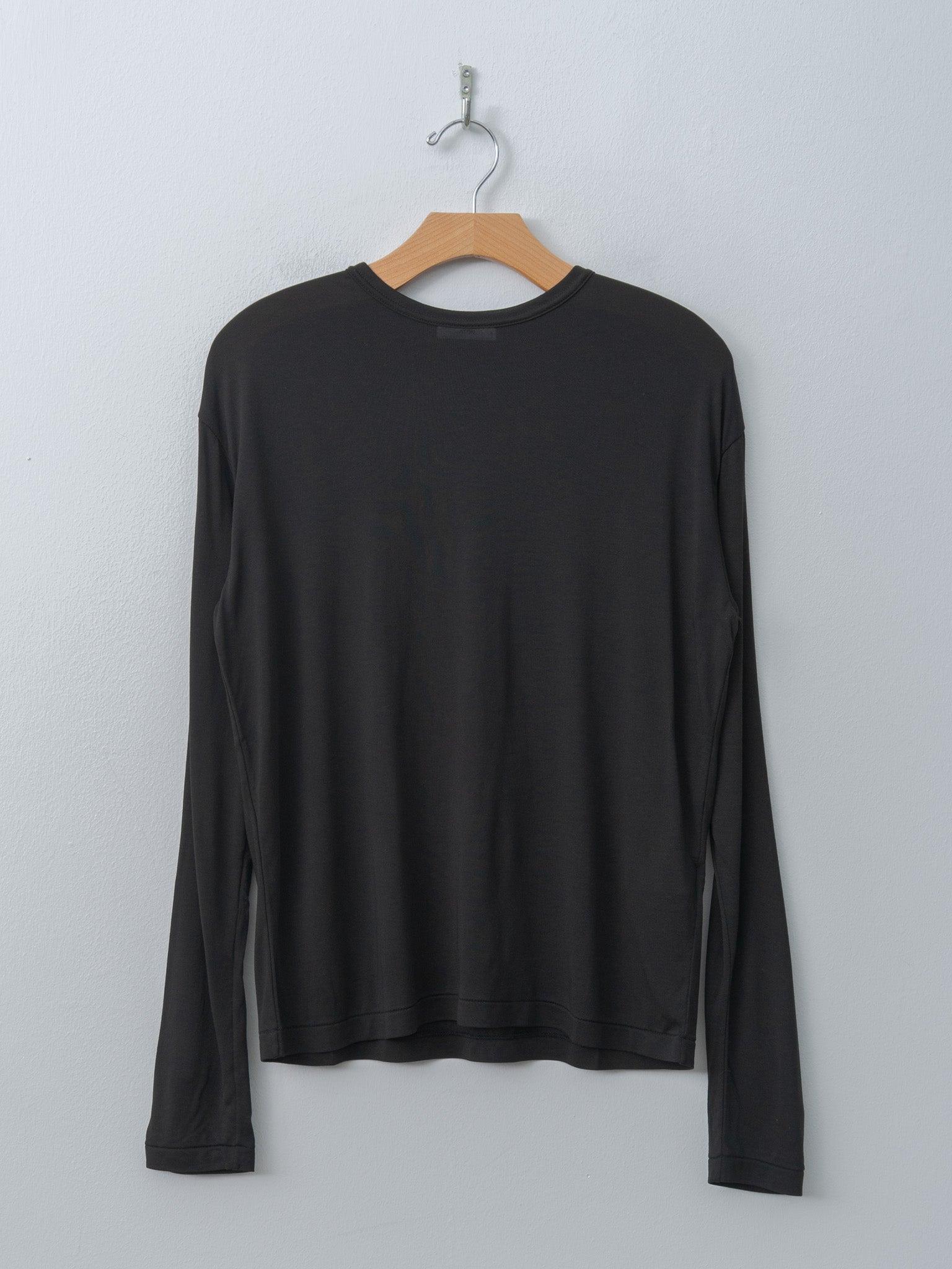 Modal Silk Jersey Crewneck Pullover - Black