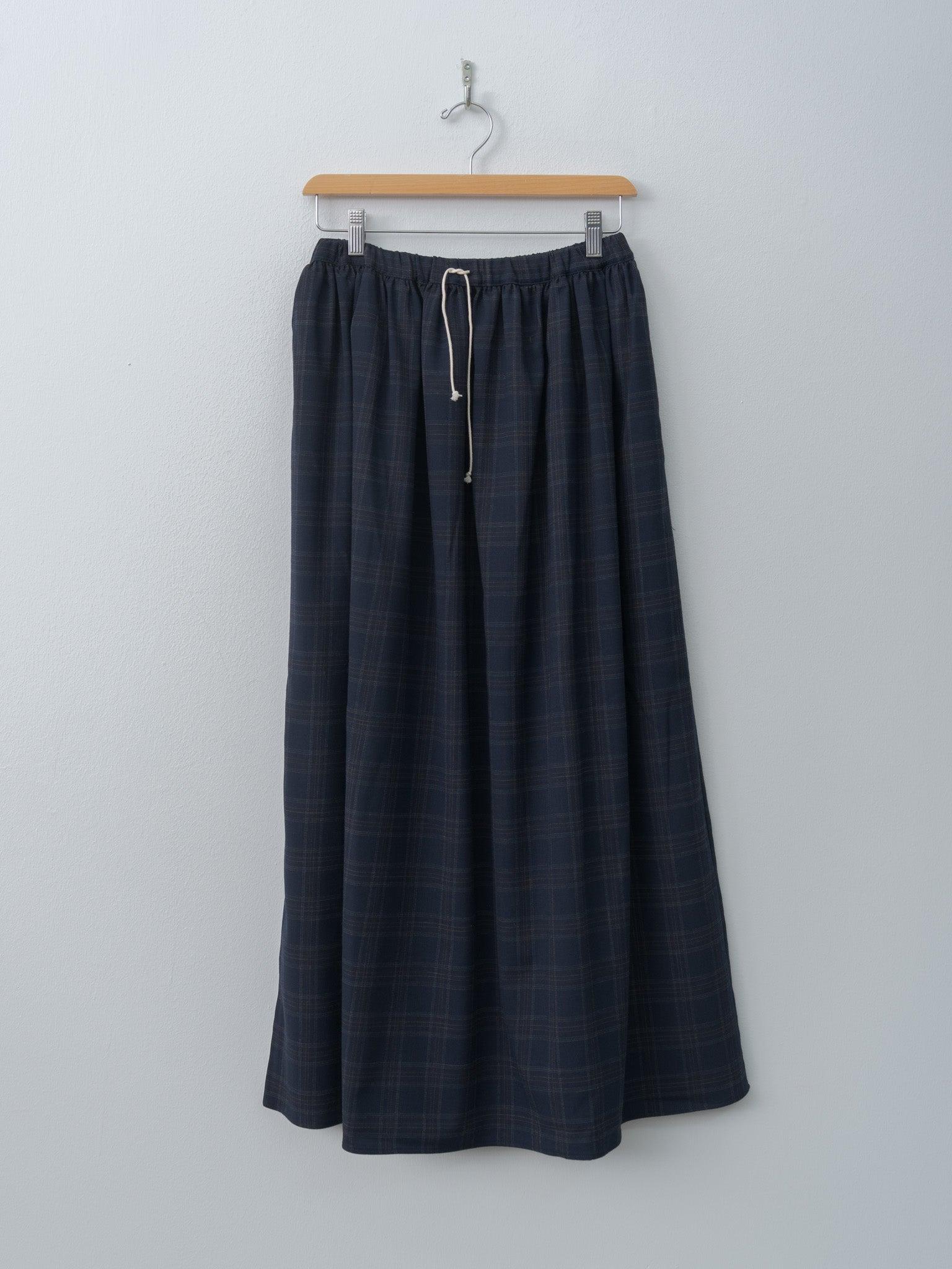 Wide Skirt - Navy Check