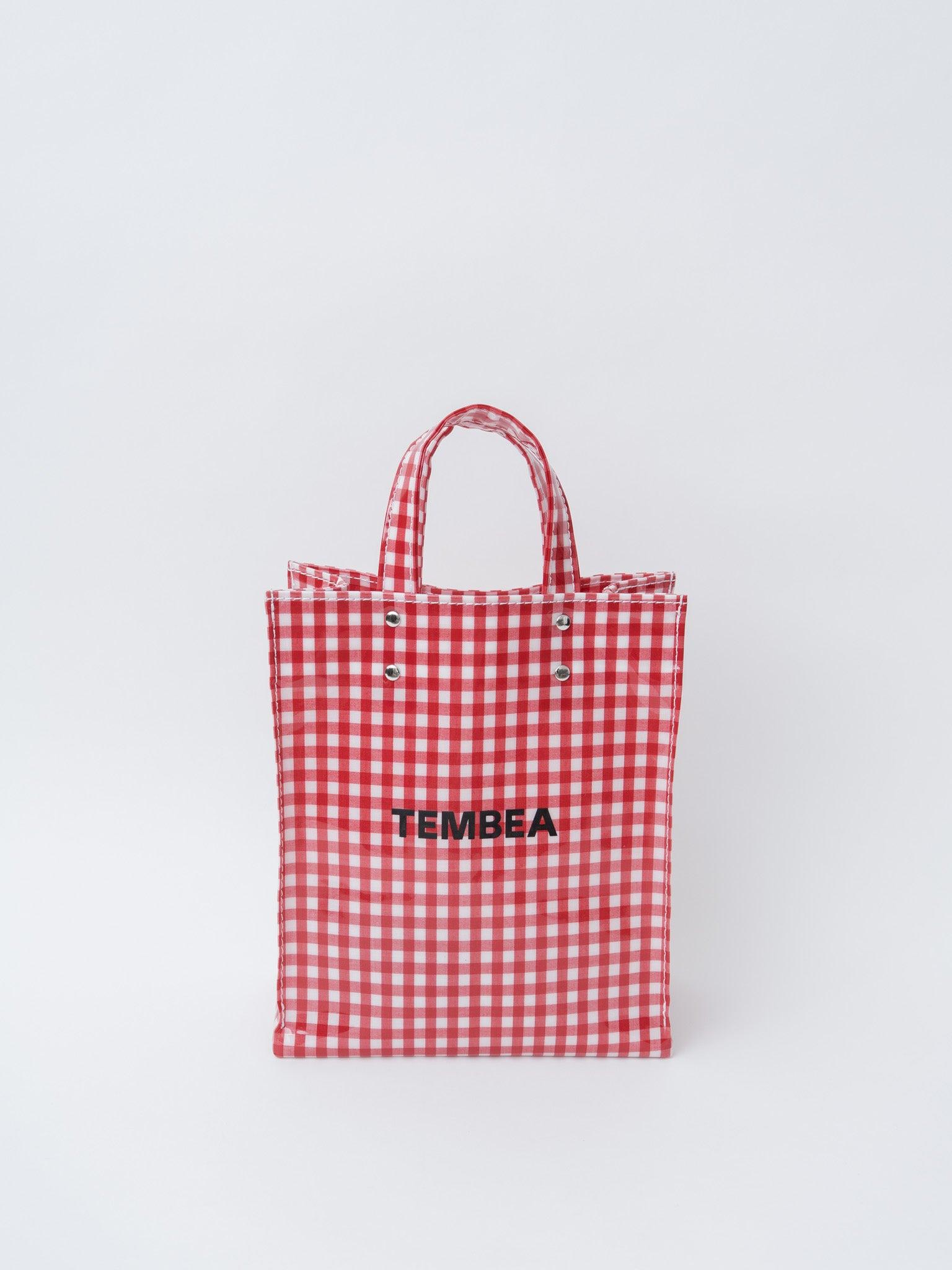 Paper Tote Small - Gingham Red