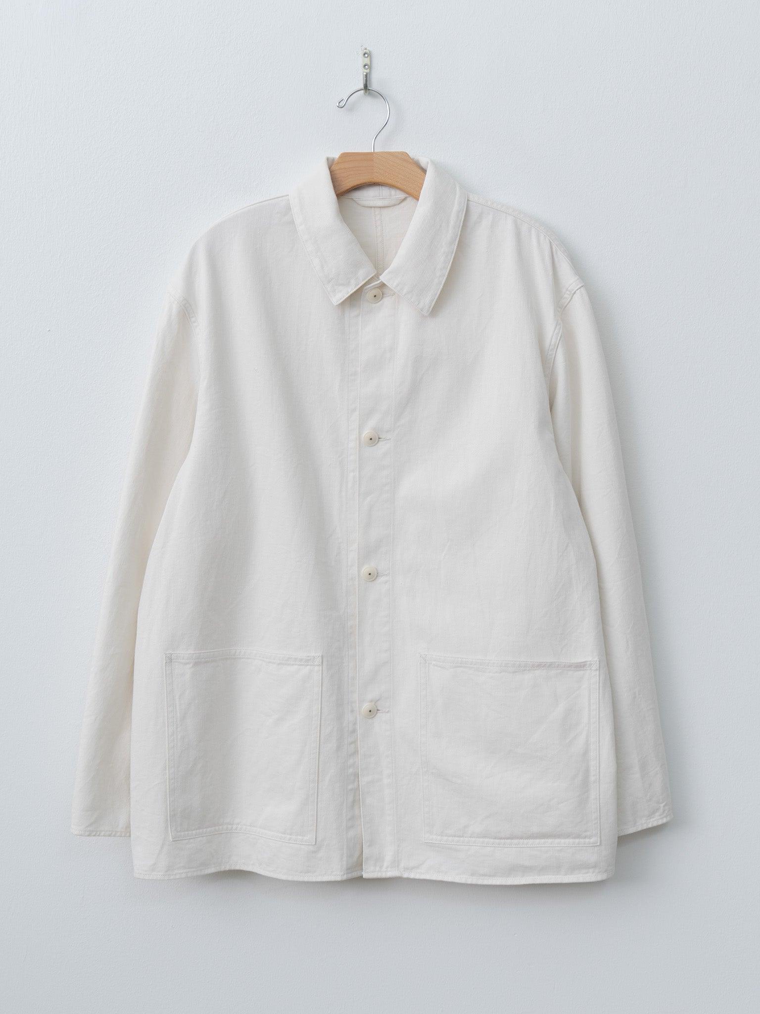 Cotton Drill Coverall Jacket - Ecru