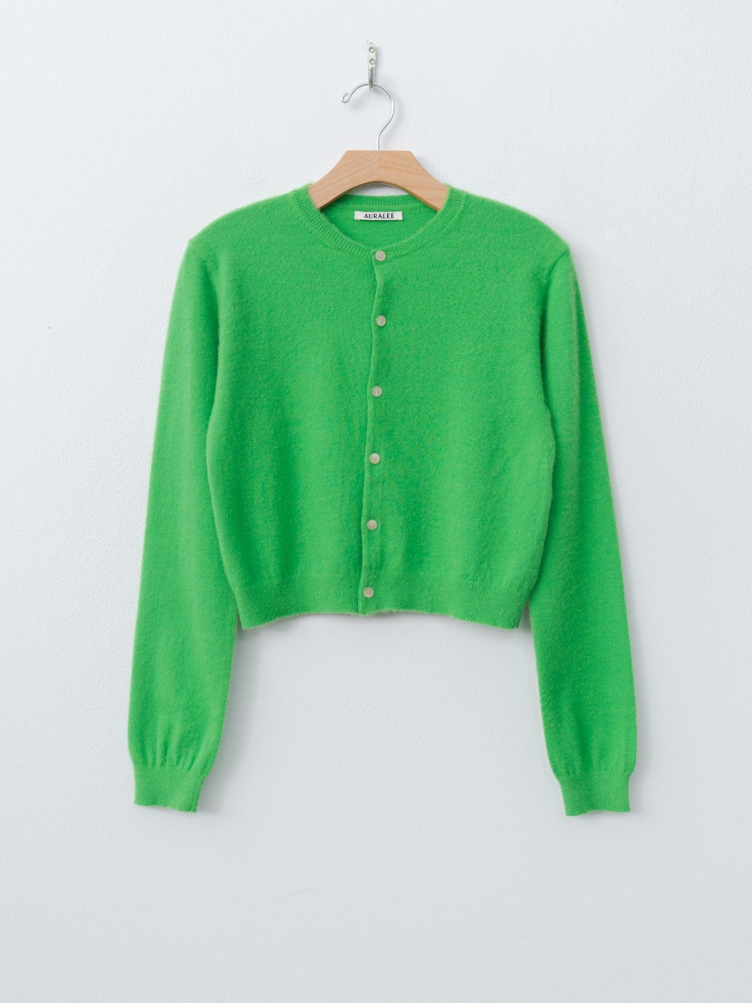 Brushed Cashmere Cotton Knit Cardigan - Green