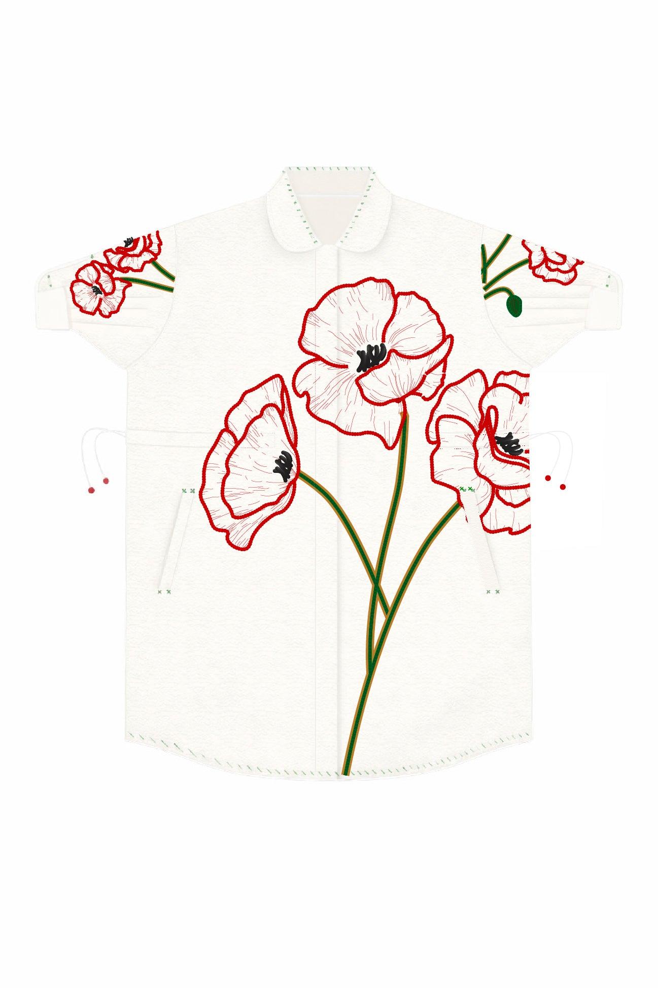 ONE432 Clothing Dress Priscilla Poppy Outline