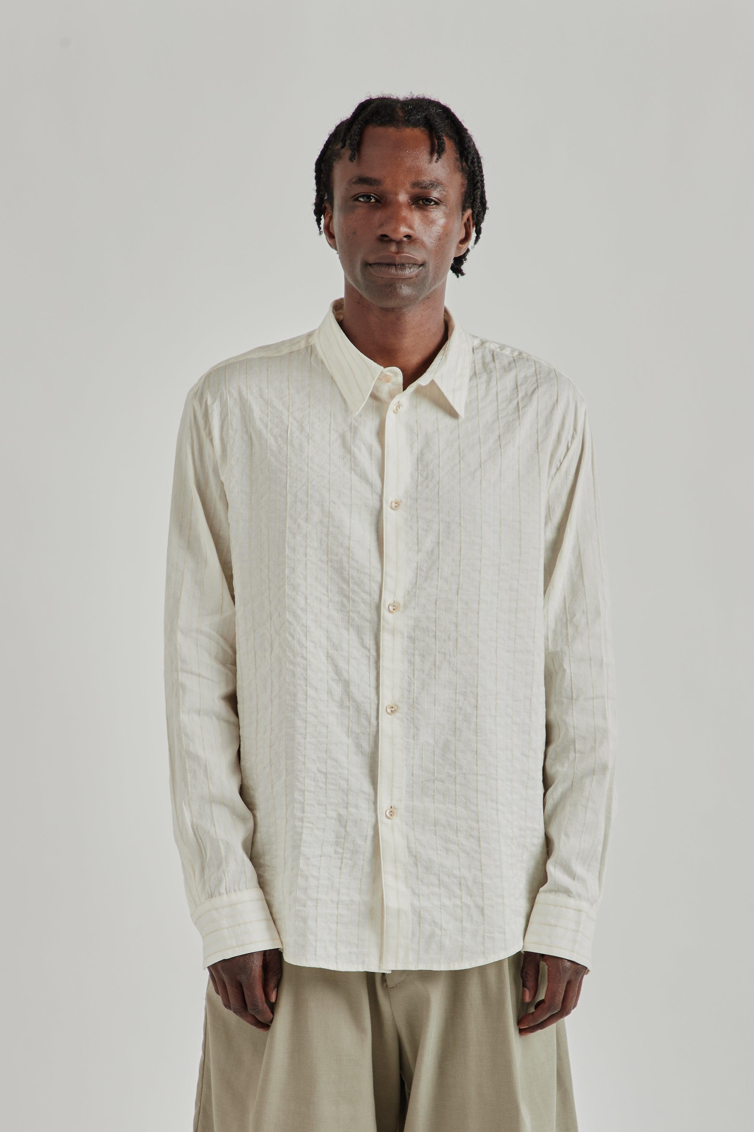 Fulvio Shirt - Structured Natural Stripes