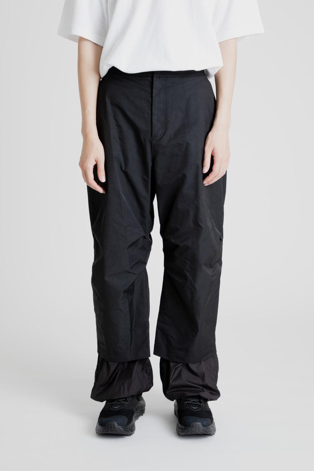 Nylon Double Layered Pants - Black